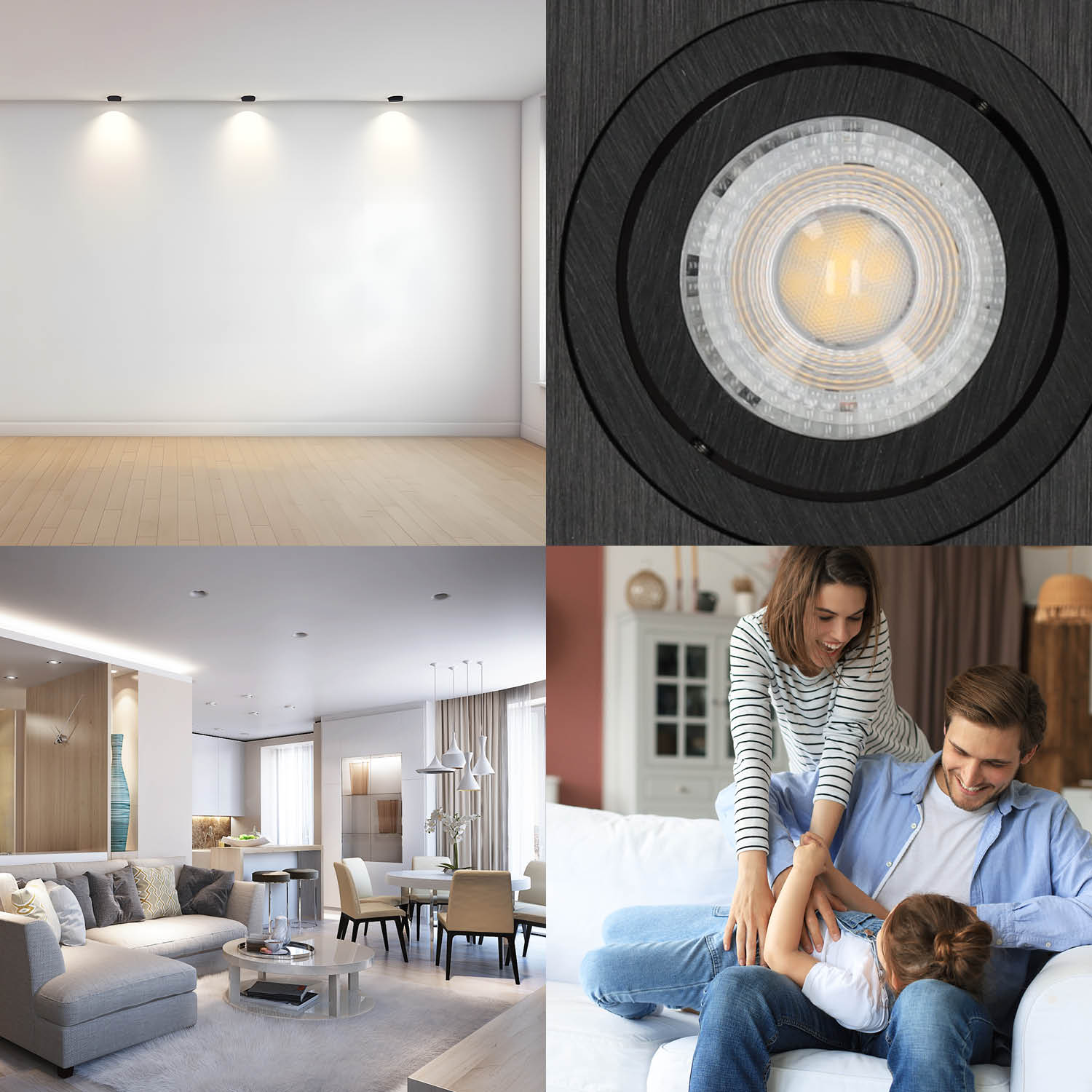 Zestaw 6x ruchoma oprawa halogenowa LUMO9 + LED GU10 5W premium ciepłobiała - LAITICA