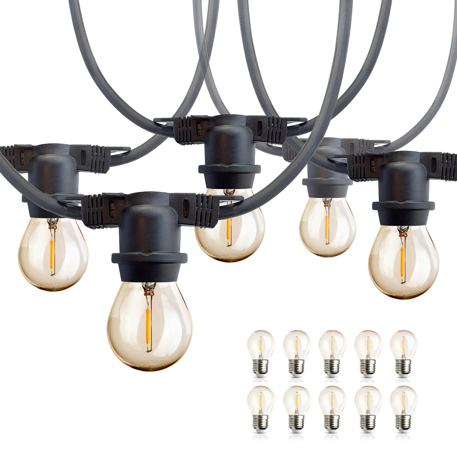 ZESTAW Girlanda ogrodowa BLOOM 2 10m +10x żarówka LED E27 1W barwa ciepła - LAITICA