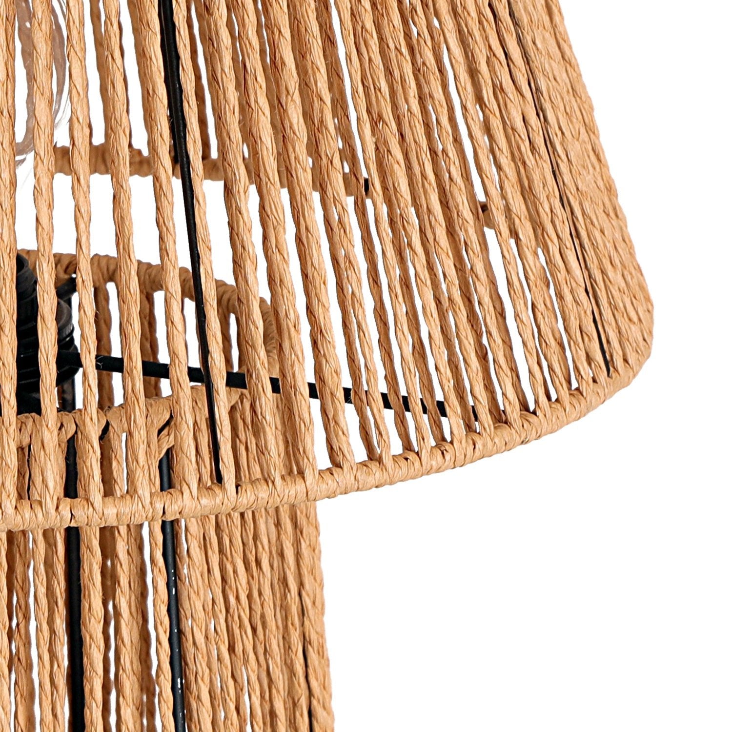 Zestaw Lampa Boho Stołowa Sznur i Metal Nocna + Żarówka 7W E27 Barwa Ciepła - LAITICA
