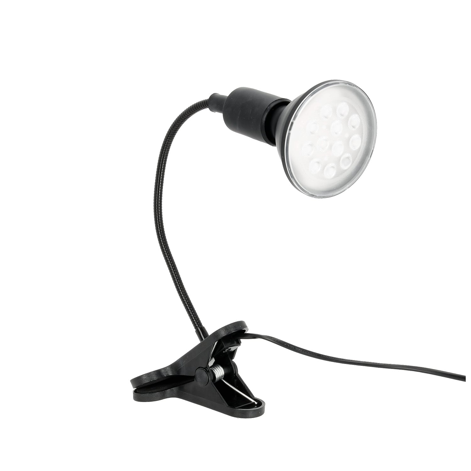 Zestaw Lampa na Klips + Żarówka Do Uprawy Wzrostu Roślin LED 9W Czarny - LAITICA