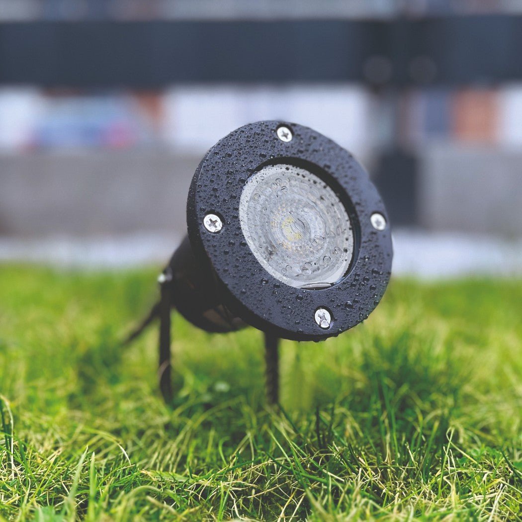 ZESTAW Lampa ogrodowa PORTO + żarówka GU10 3W premium CIEPŁOBIAŁA - LAITICA