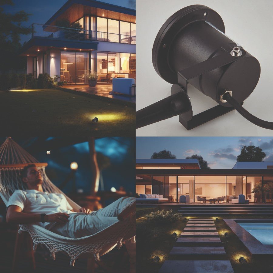 ZESTAW Lampa ogrodowa PORTO + żarówka GU10 3W premium NEUTRALNA - LAITICA