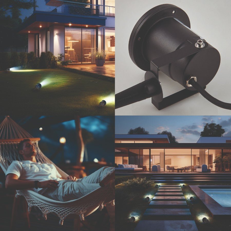 ZESTAW Lampa ogrodowa PORTO + żarówka GU10 3W premium ZIMNA - LAITICA