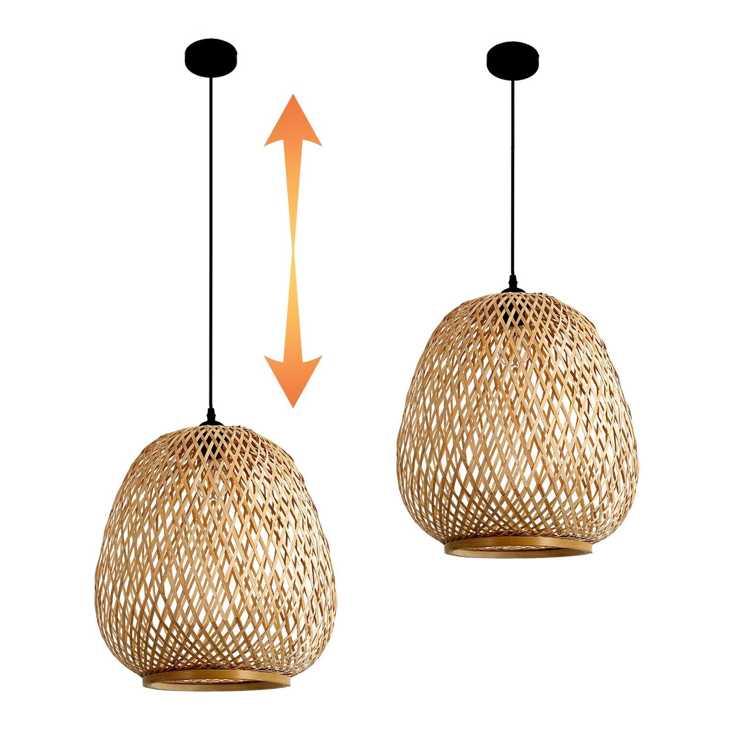Zestaw Lampa Wisząca BOHO z Bambusa Sufitowa + Żarówka 7W E27 Barwa Ciepła - LAITICA