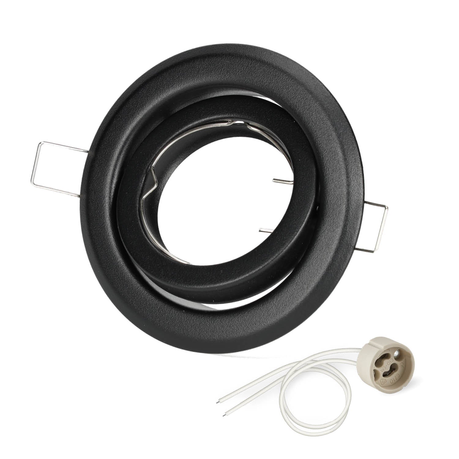 Zestaw oprawa halogenowa LUMO1 mat czarny + oprawka ceramiczna na GU10 - LAITICA