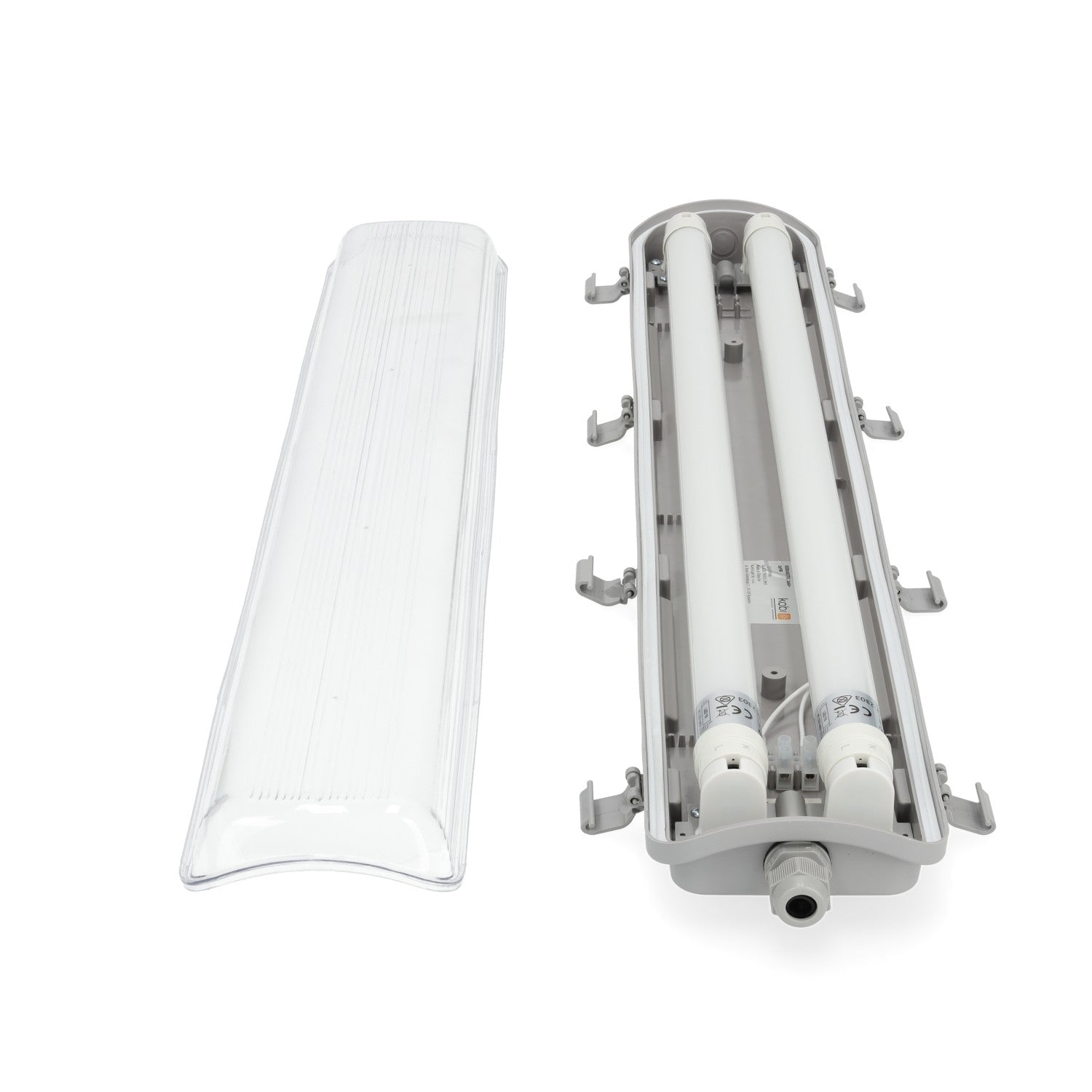 Zestaw oprawa hermetyczna AMPER 2x60 + 2x LED T8 9W barwa neutralna - LAITICA