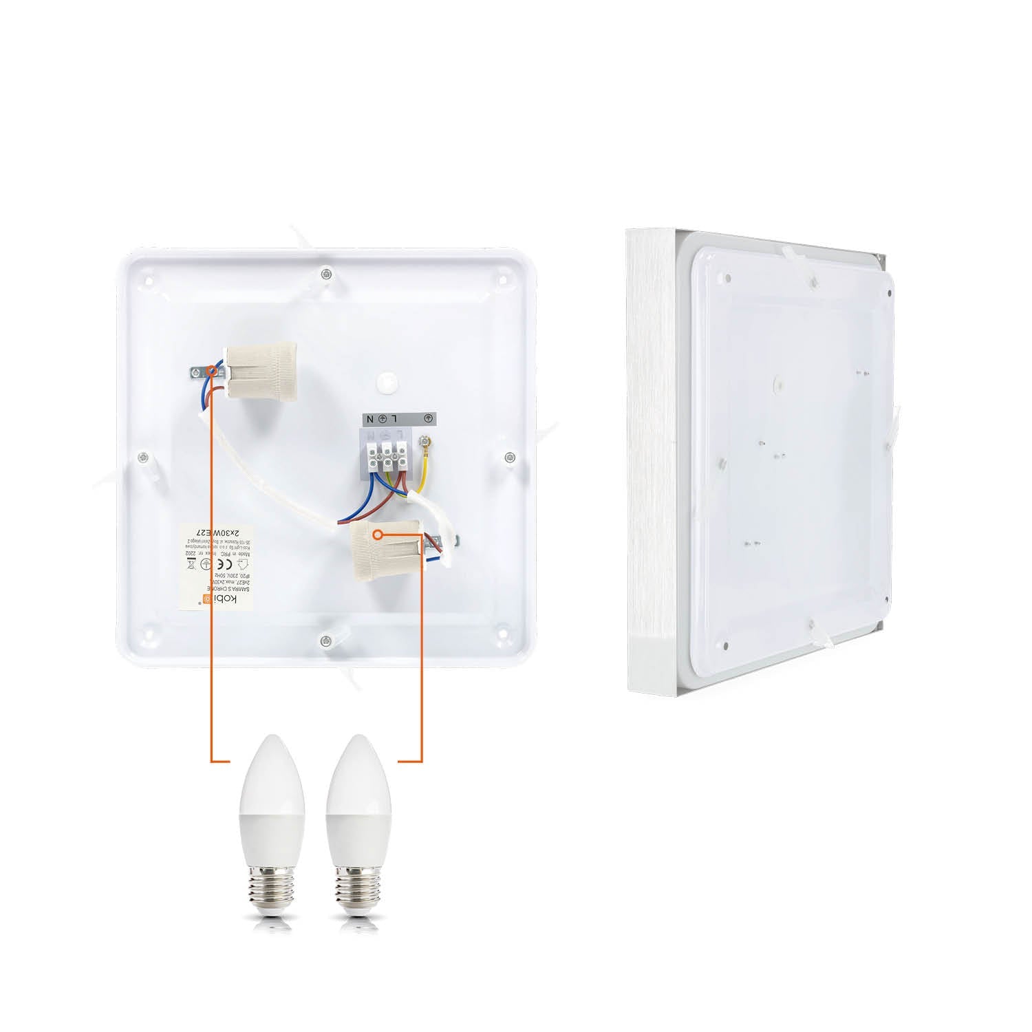 Zestaw oprawa oświetleniowa IMPERA S chrom + 2x żarówka ledowa LED 7W E27 3000K - LAITICA
