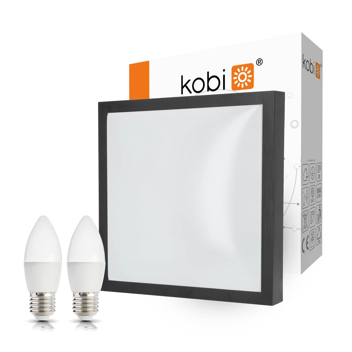 Zestaw oprawa oświetleniowa IMPERA S czarna + 2x żarówka ledowa LED 7W E27 3000K - LAITICA