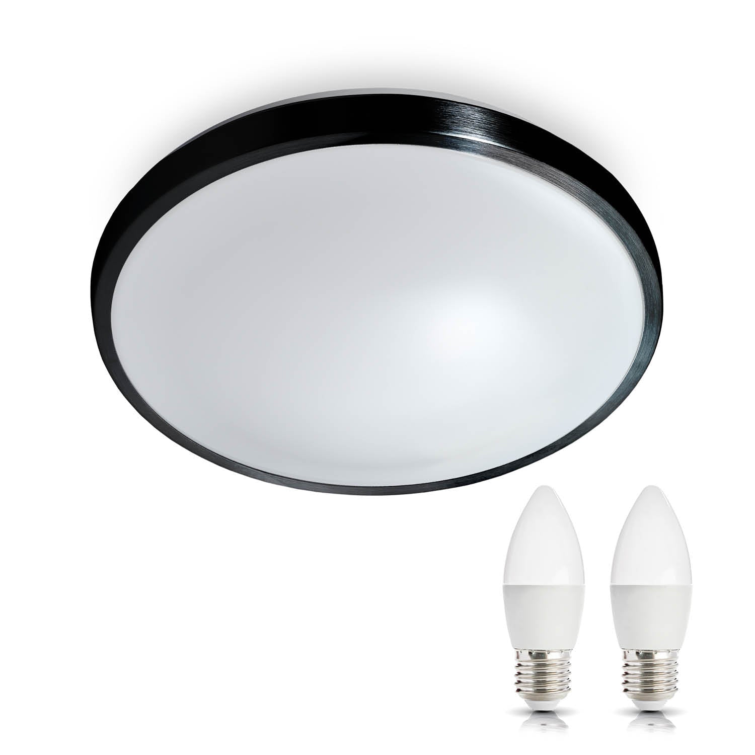 Zestaw oprawa oświetleniowa LUXO czarna + 2x żarówka ledowa LED 7W E27 4000K - LAITICA