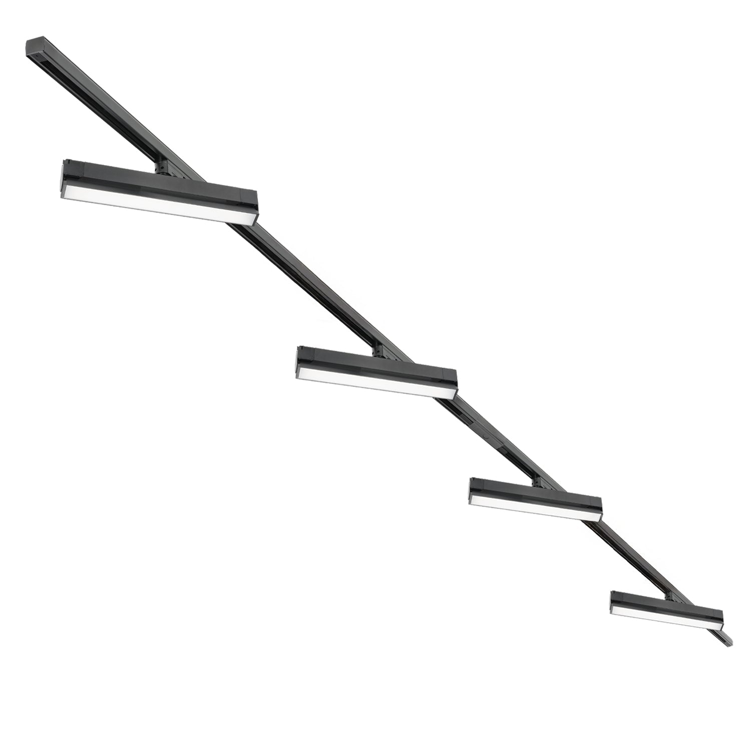 Zestaw Szynowy 3 fazowy 2x szyna 2m + łącznik prosty + 4x lamp FLEX 36W + zasilanie + zaślepka CZARNY - LAITICA