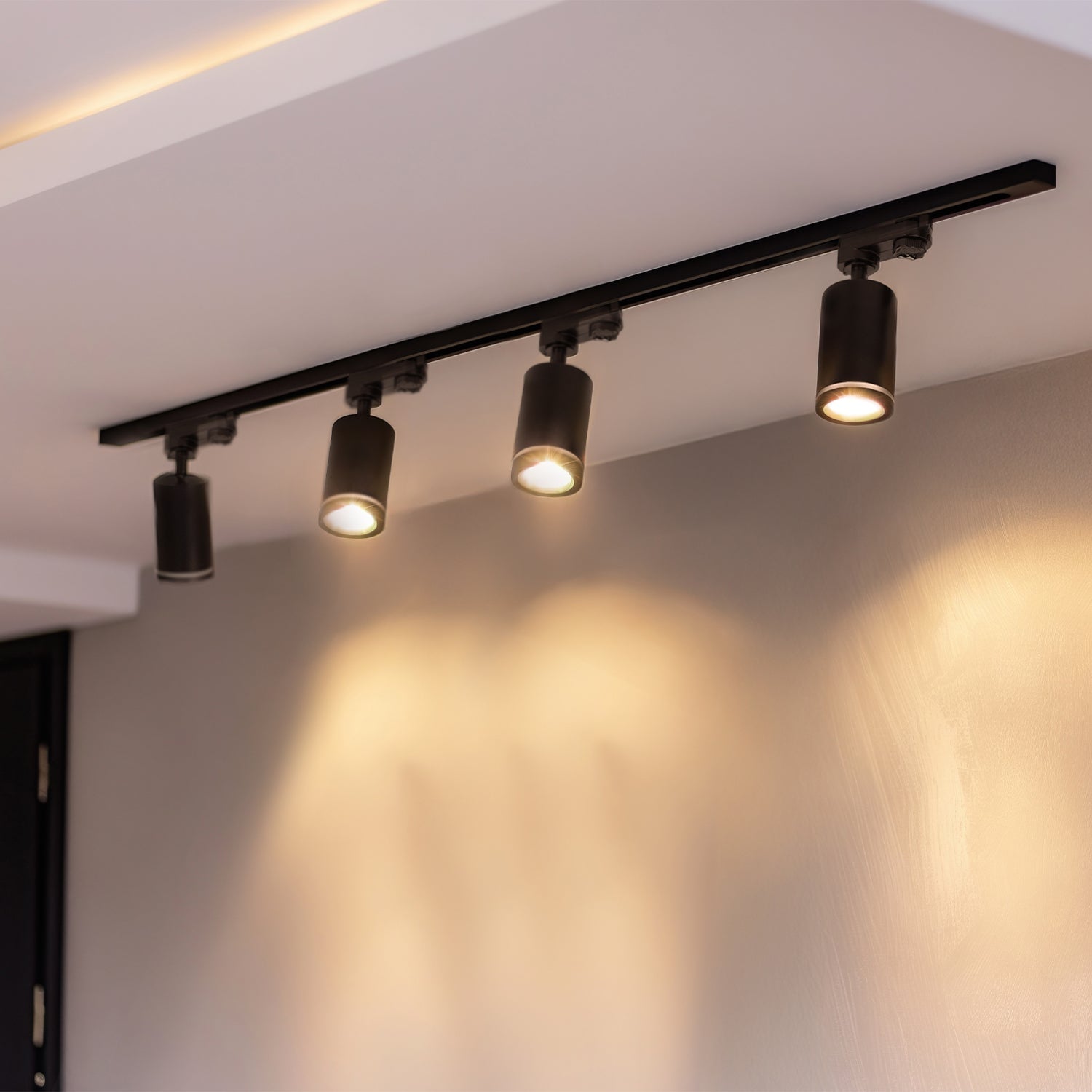 Zestaw Szynowy 3 FAZOWY 4x Lampa na GU10 + Szyna 1m Komplet CZARNY - LAITICA