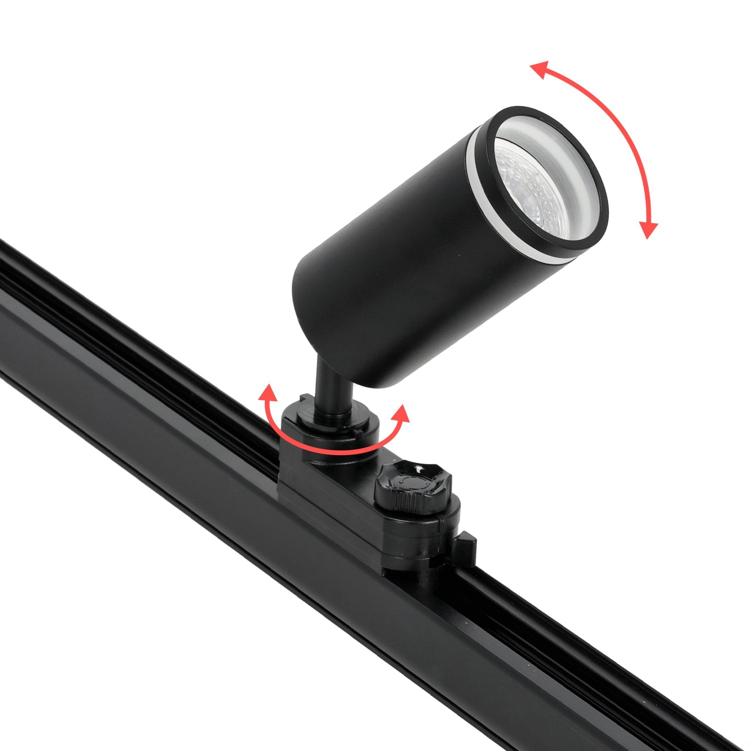 Zestaw Szynowy 3 FAZOWY 6x Lampa na GU10 + Szyna 1m+2m + Łącznik L CZARNY - LAITICA