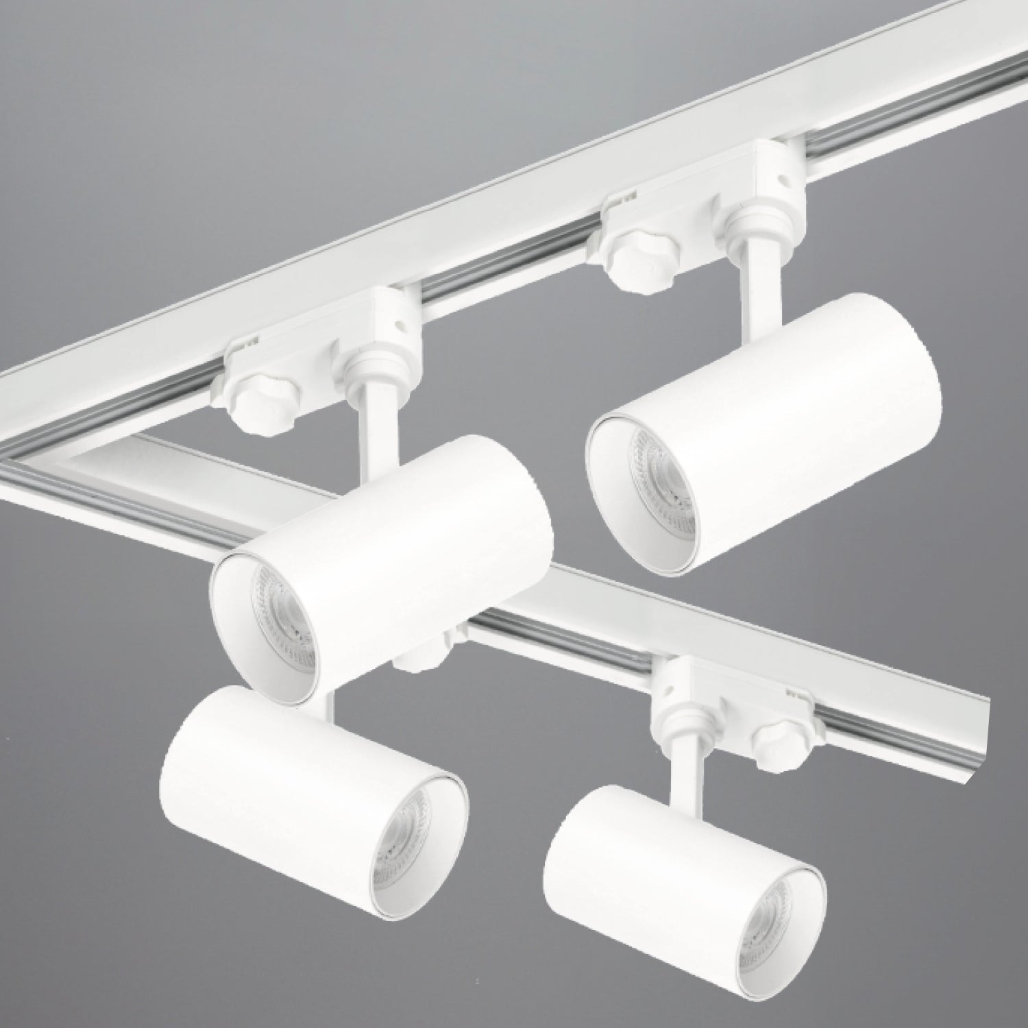 Zestaw szynowy 3 fazowy szyna 1m+1m, 4x Lampa, łącznik L BIAŁY komplet - LAITICA