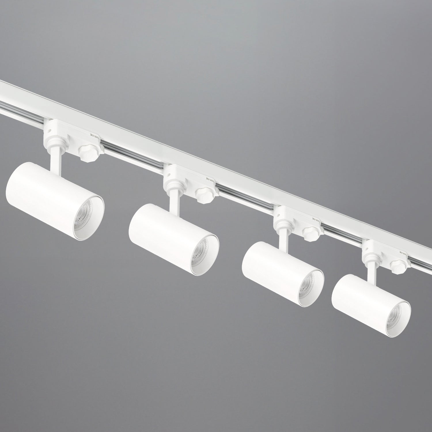 Zestaw szynowy 3 fazowy szyna 1m+1m, 4x Lampa, łącznik prosty BIAŁY komplet - LAITICA