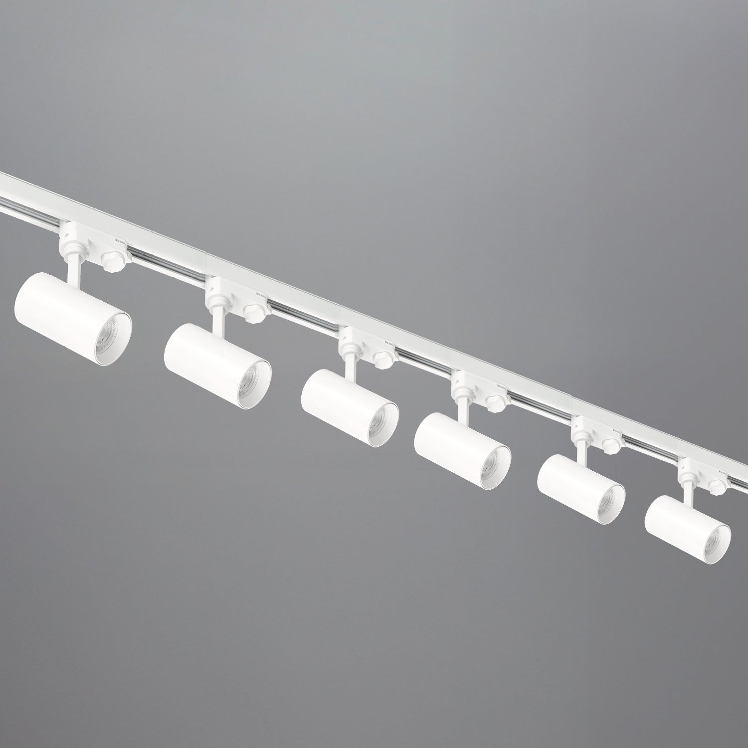 Zestaw szynowy 3 fazowy szyna 1m+1m+1m, 6x Lampa, łącznik prosty BIAŁY - LAITICA