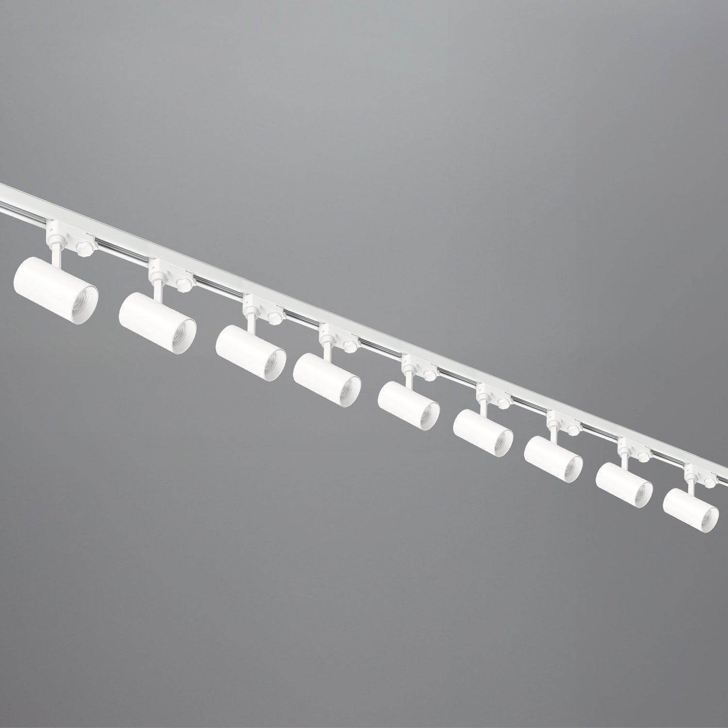 Zestaw szynowy 3 fazowy szyna 1m+1m+1m, 9x Lampa, łącznik prosty BIAŁY - LAITICA