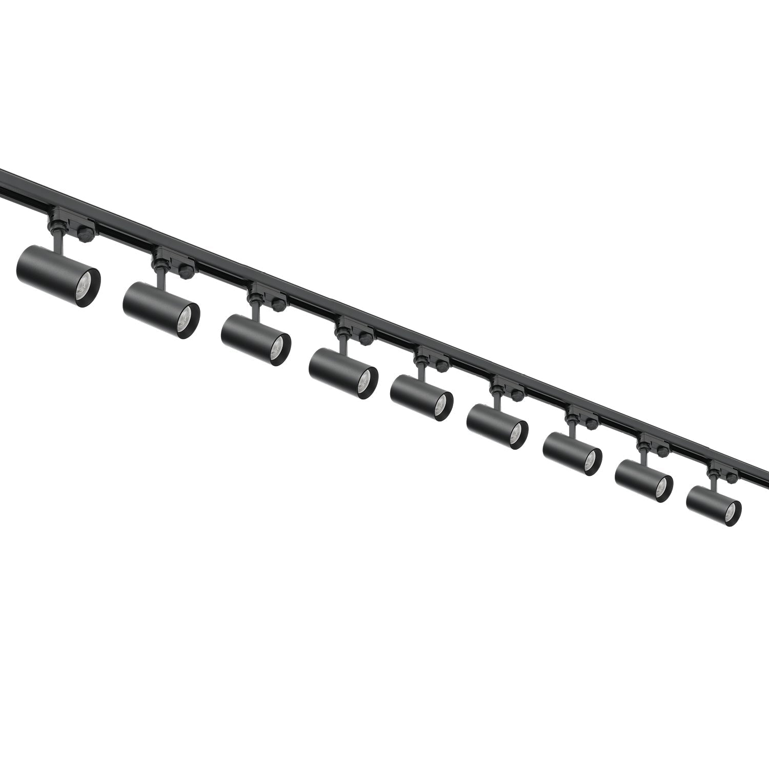 Zestaw szynowy 3 fazowy szyna 1m+1m+1m, 9x Lampa, łącznik prosty CZARNY - LAITICA