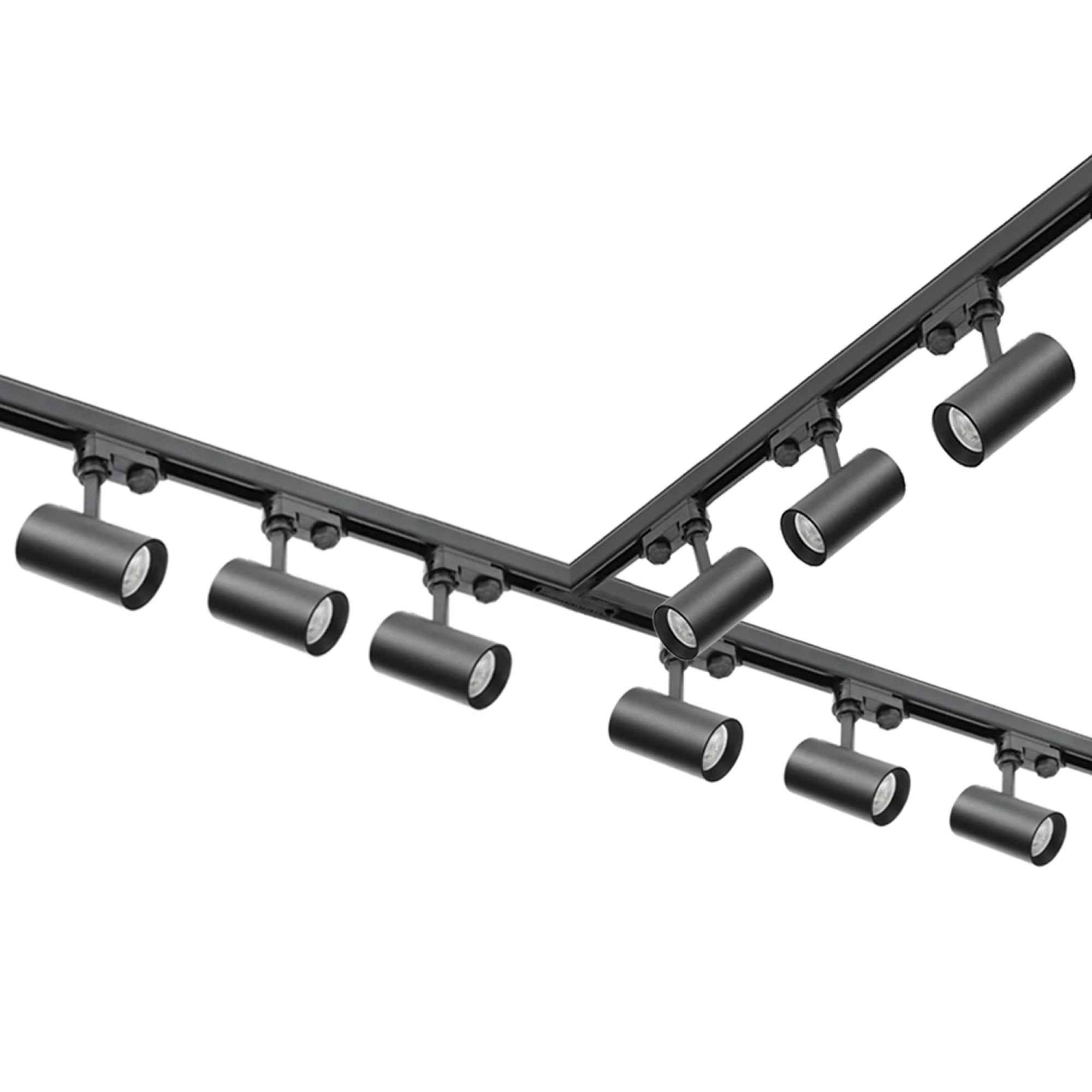 Zestaw szynowy 3 fazowy szyna 1m+1m+1m, 9x Lampa, łącznik T CZARNY komplet - LAITICA