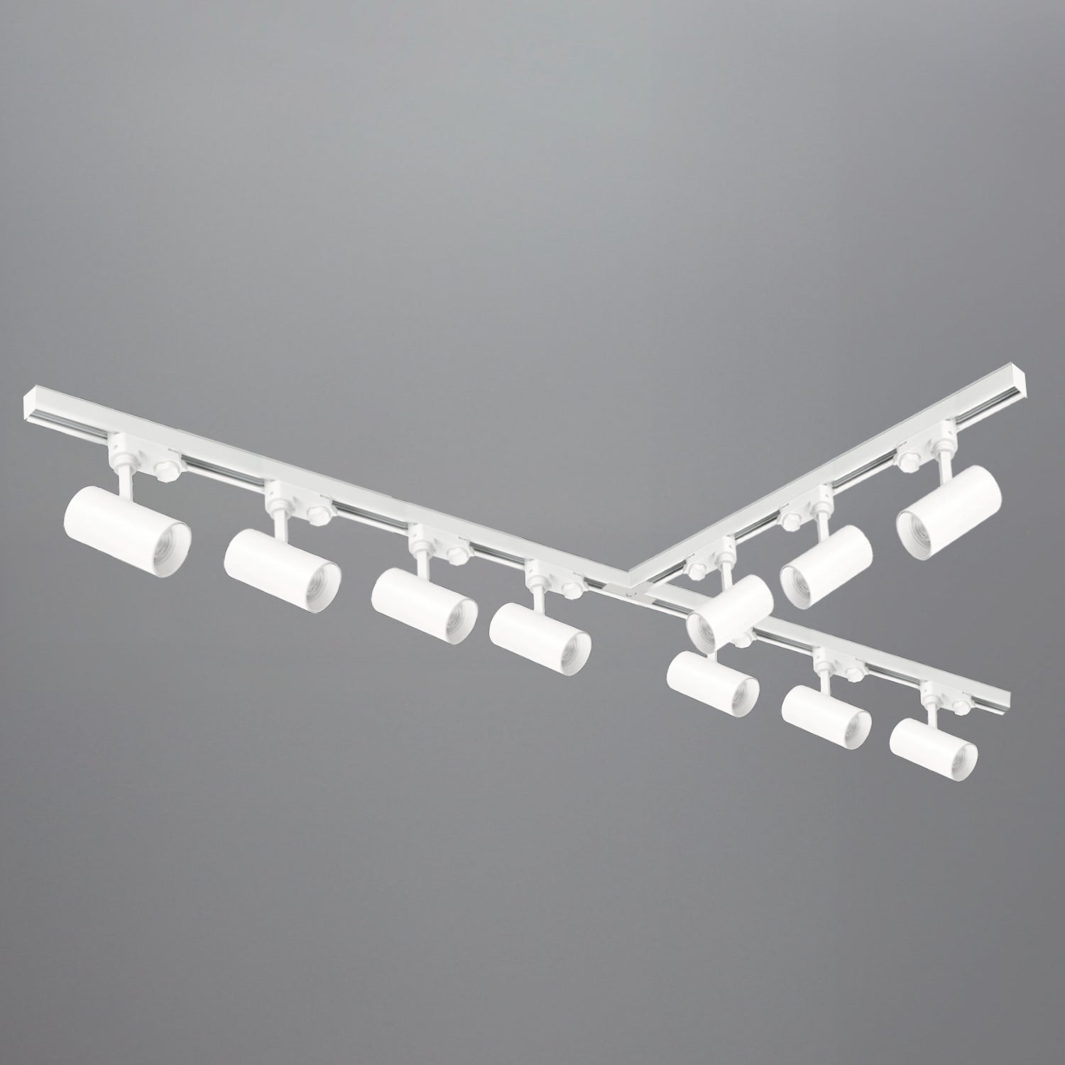 Zestaw szynowy 3 fazowy szyna 1m+1m+2m, 10x Lampa, łącznik T BIAŁY komplet - LAITICA