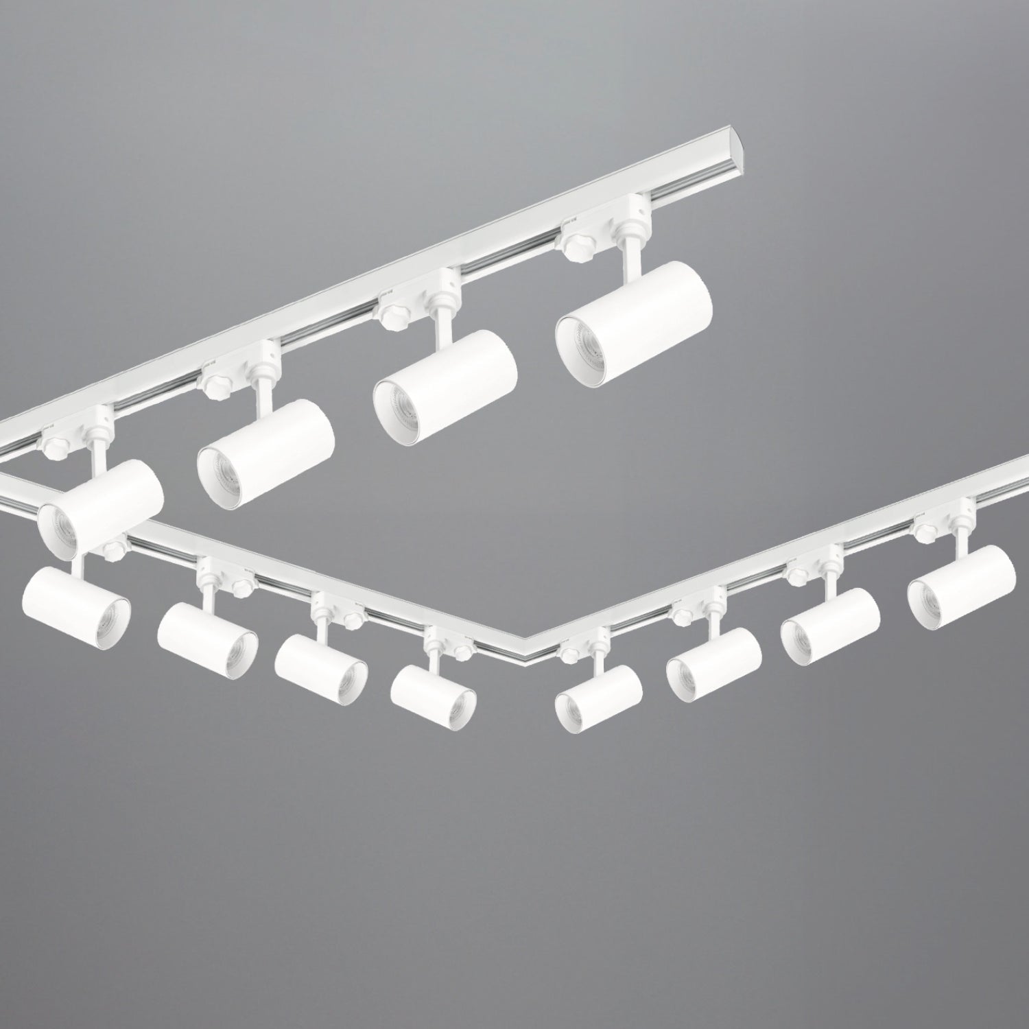 Zestaw szynowy 3 fazowy szyna 1m+1m+2m, 12x Lampa, łącznik L BIAŁY komplet - LAITICA