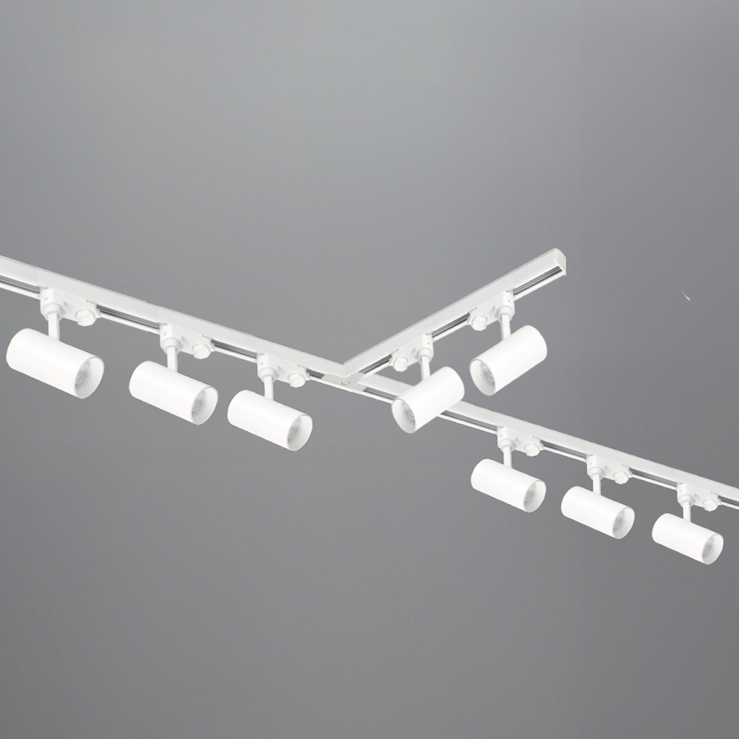 Zestaw szynowy 3 fazowy szyna 1m+1m+2m, 8x Lampa, łącznik T BIAŁY komplet - LAITICA