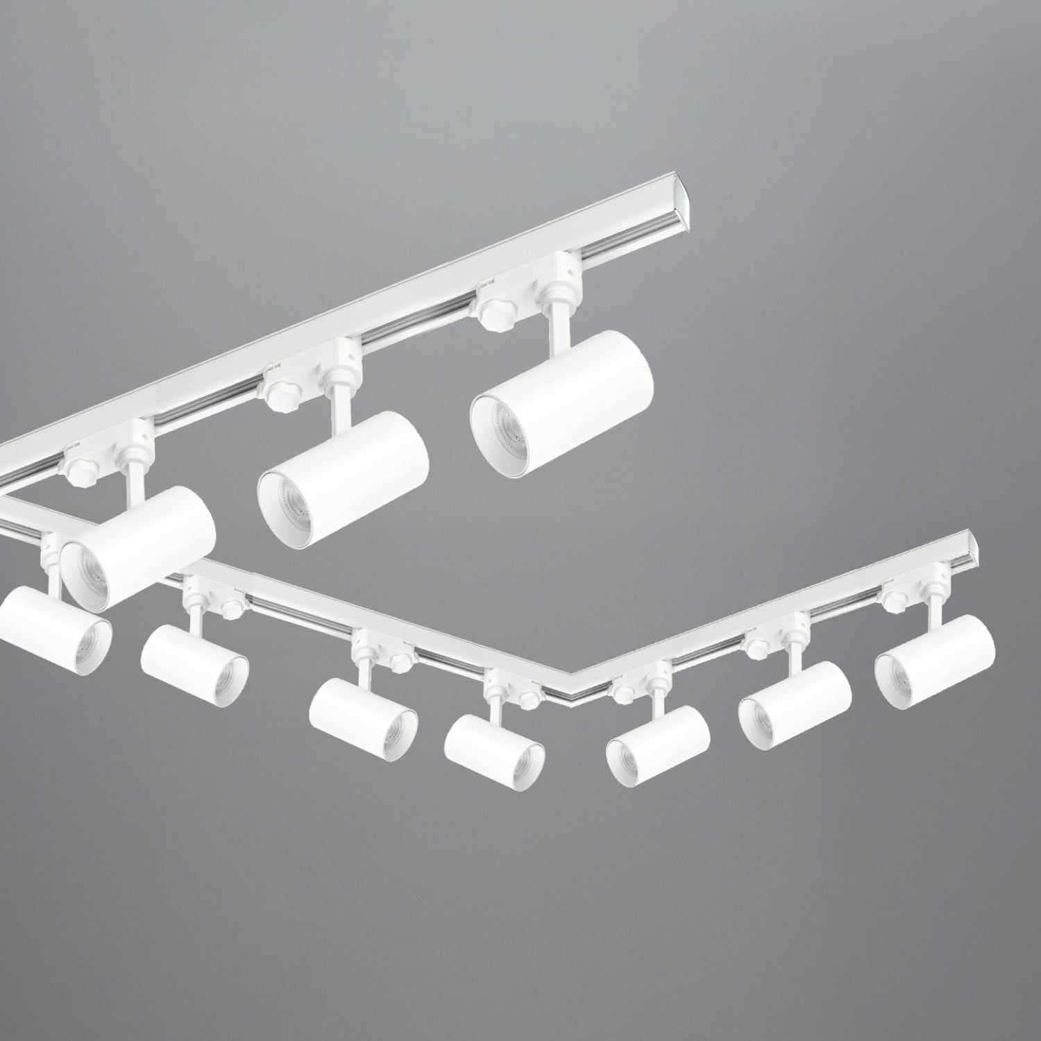 Zestaw szynowy 3 fazowy szyna 1m+2m+2m, 10x Lampa, łącznik L BIAŁY komplet - LAITICA