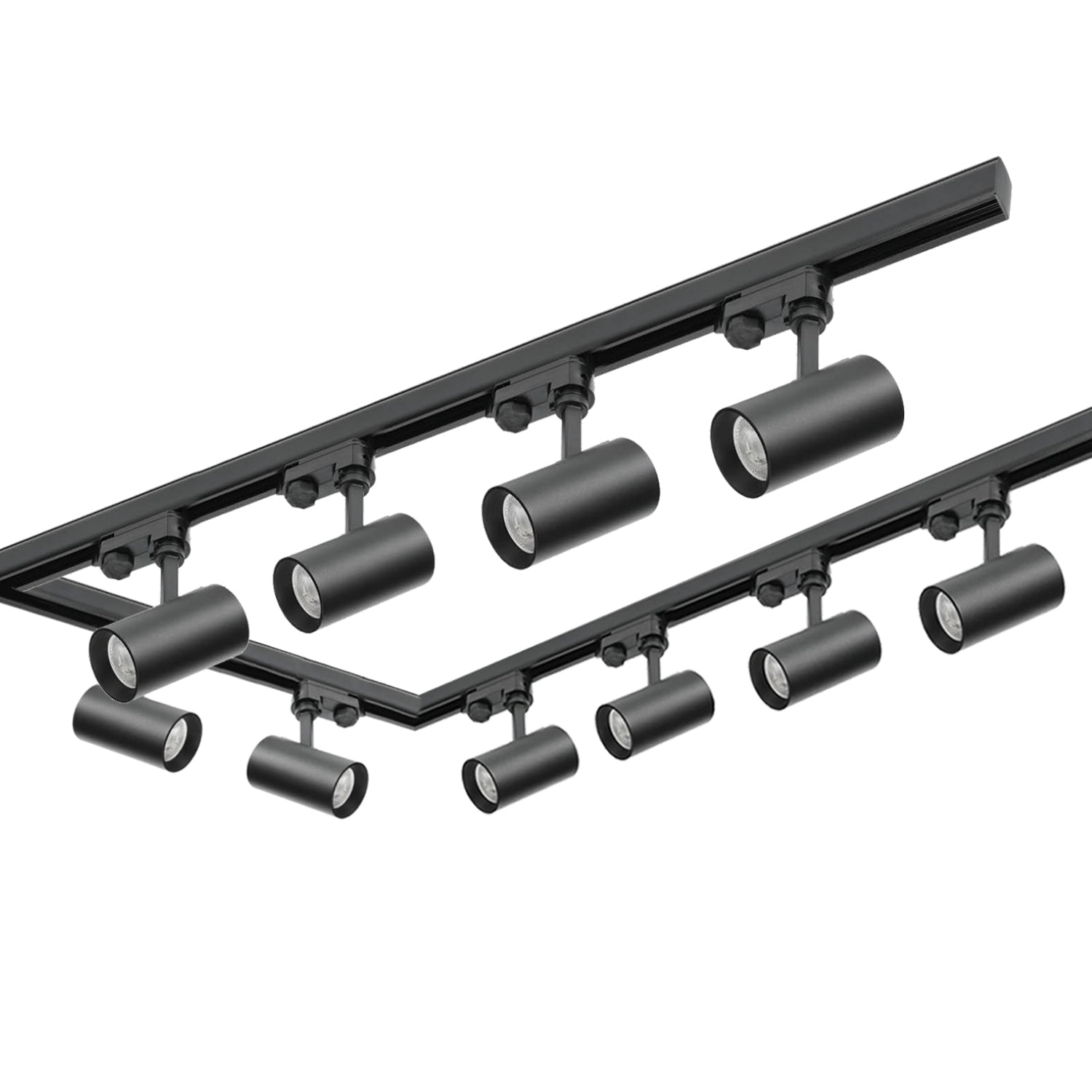 Zestaw szynowy 3 fazowy szyna 1m+2m+2m, 10x Lampa, łącznik L CZARNY - LAITICA