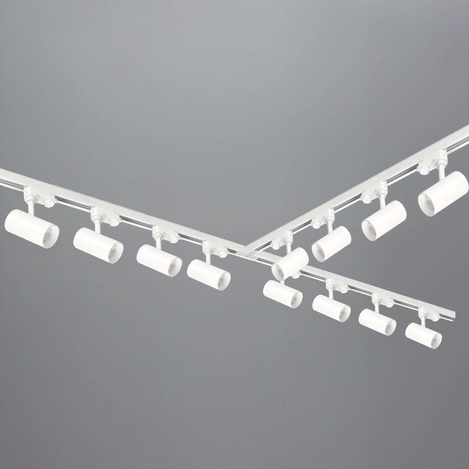 Zestaw szynowy 3 fazowy szyna 1m+2m+2m, 12x Lampa, łącznik T BIAŁY komplet - LAITICA