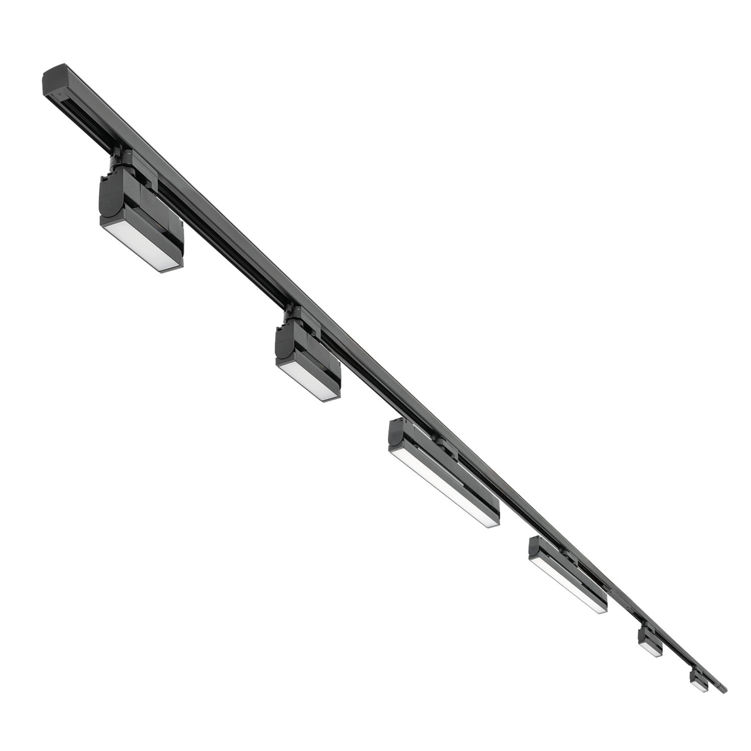 Zestaw Szynowy 3 fazowy szyna 2m + 1m + łącznik prosty + 4x lampy FLEX 12W + 2x lampy FLEX 36W zasilanie + zaślepka CZARNY - LAITICA