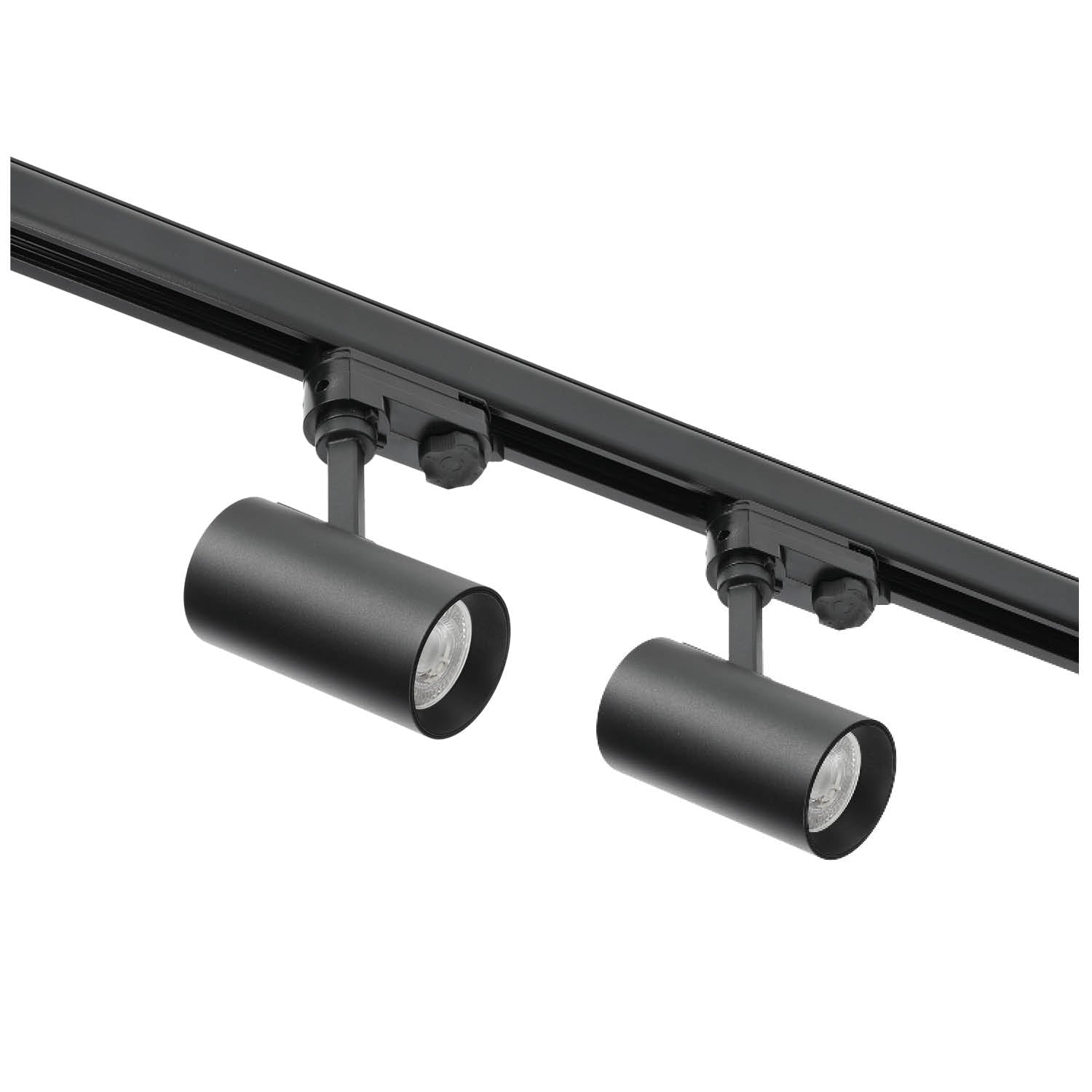 Zestaw szynowy 3 fazowy szyna 2m, 2x Lampa CZARNY kompletny zestaw - LAITICA