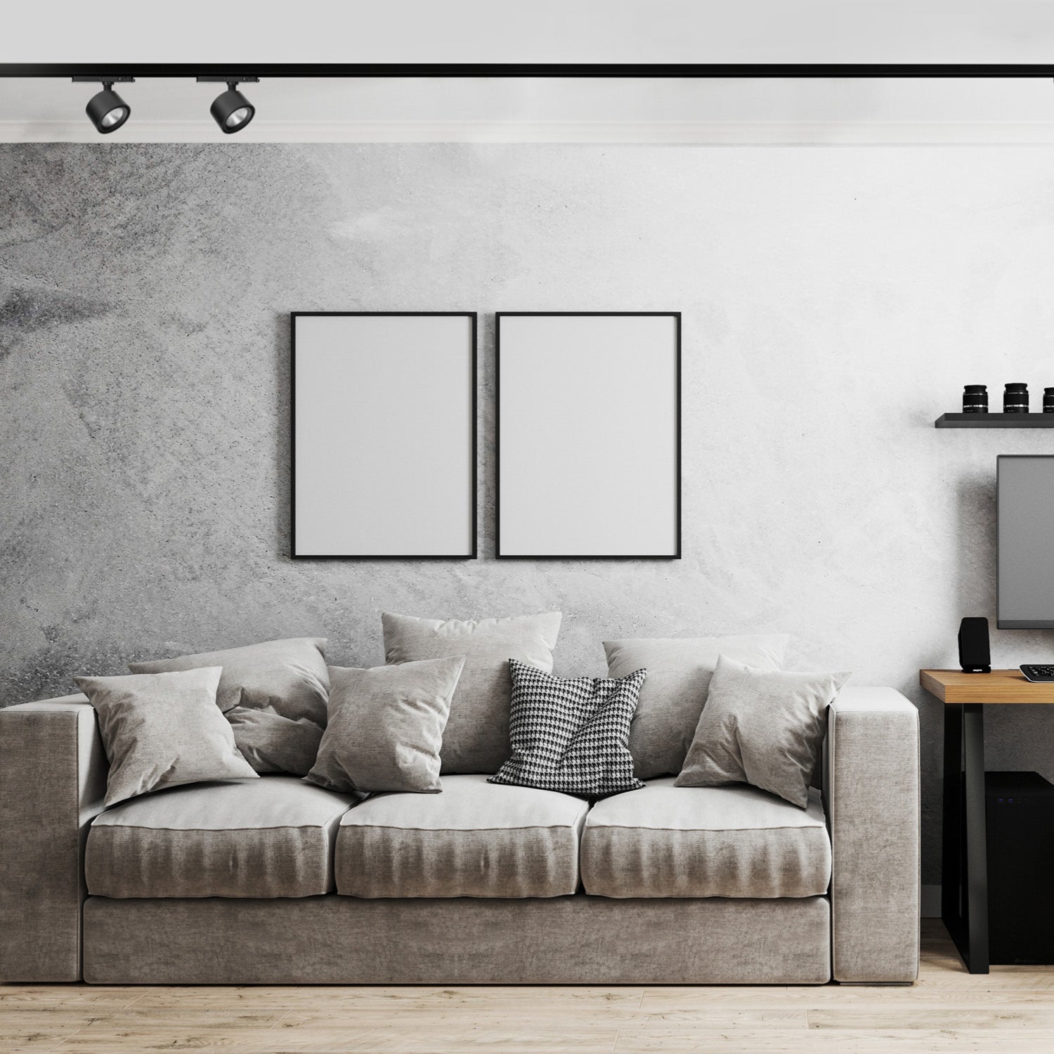 Zestaw szynowy 3 fazowy szyna 2m, 2x LED 10W CZARNY kompletny zestaw - LAITICA