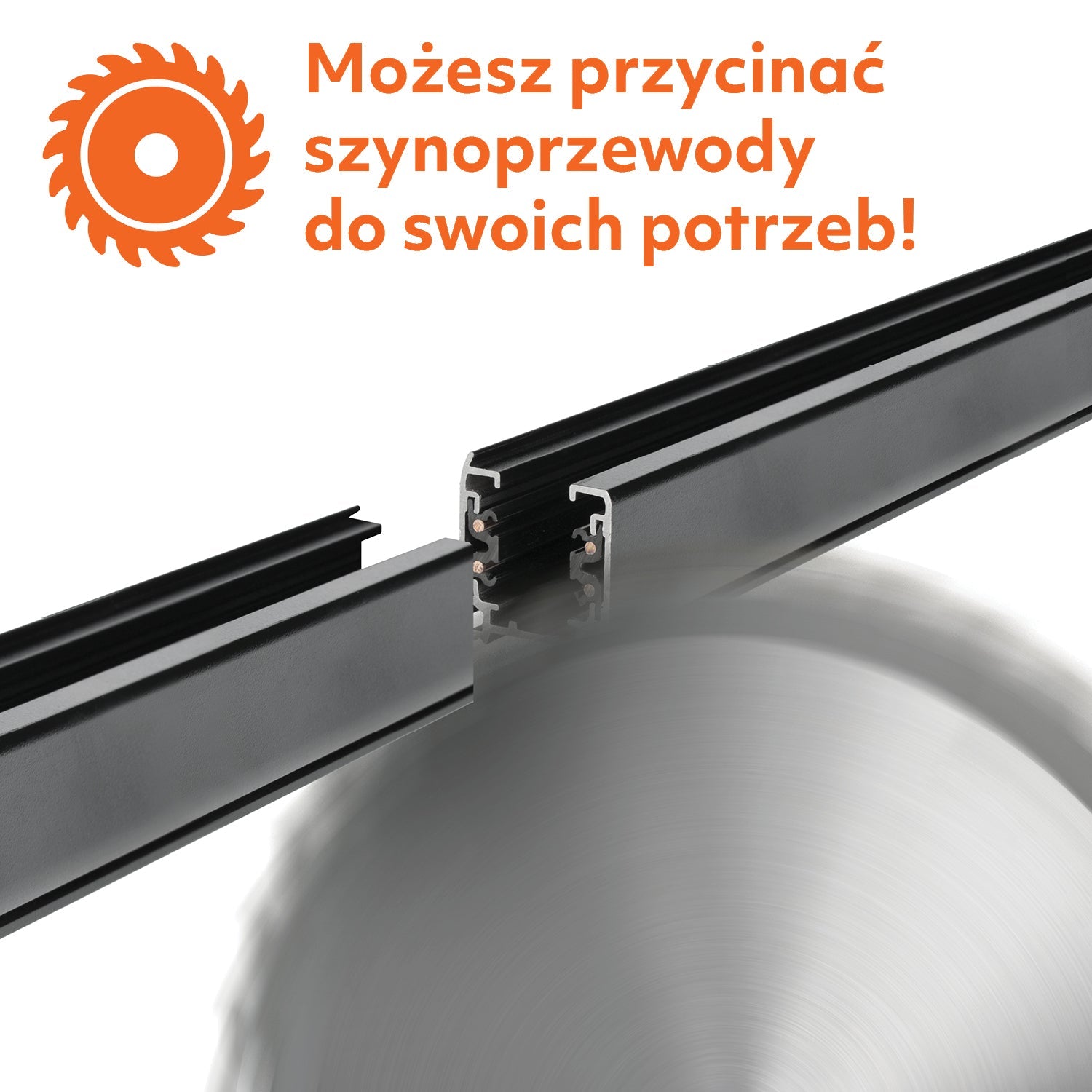 Zestaw szynowy 3 fazowy szyna 2m, 2x LED 10W CZARNY kompletny zestaw - LAITICA