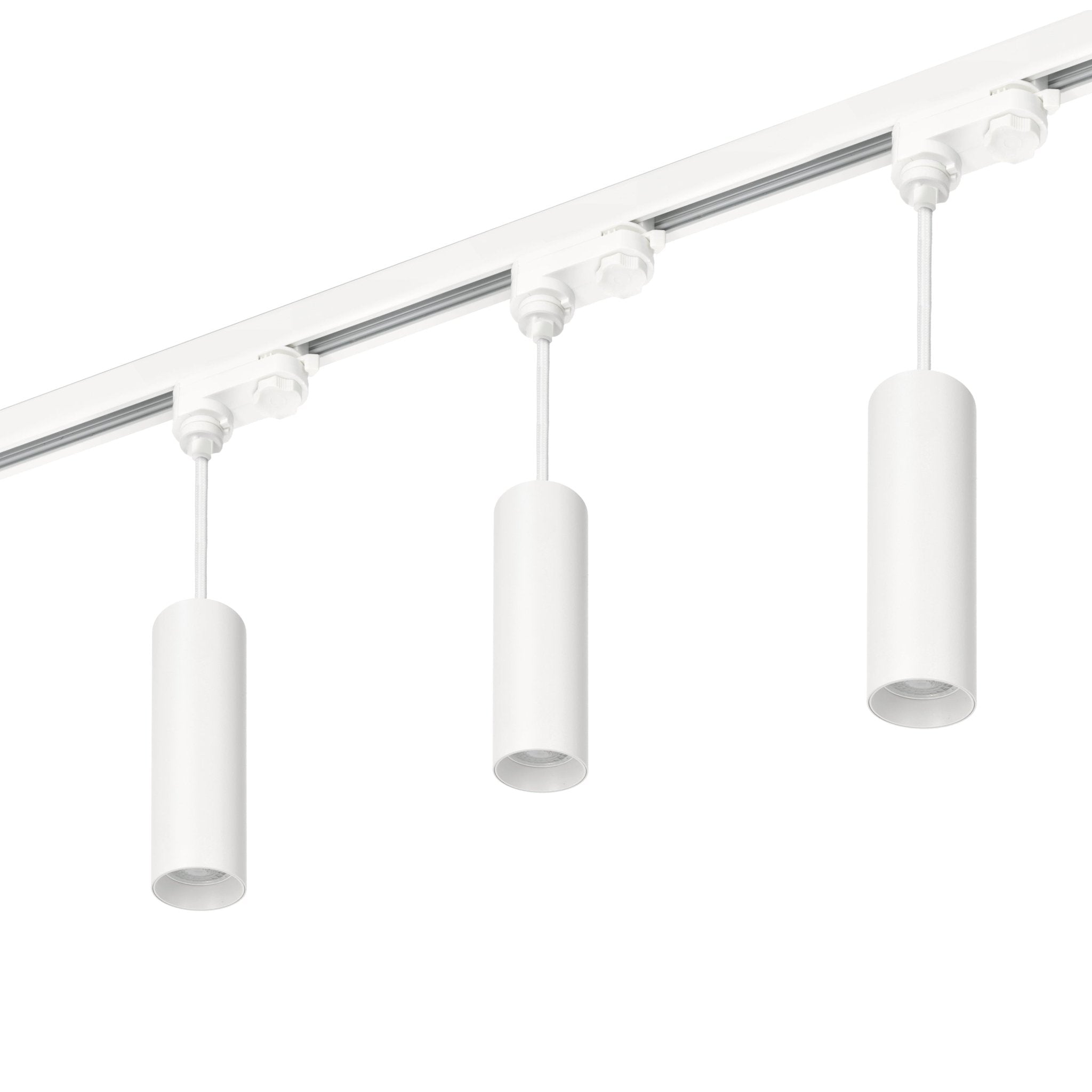 Zestaw szynowy 3 fazowy szyna 2m, 3x Lampa wisząca BIAŁY kompletny zestaw - LAITICA