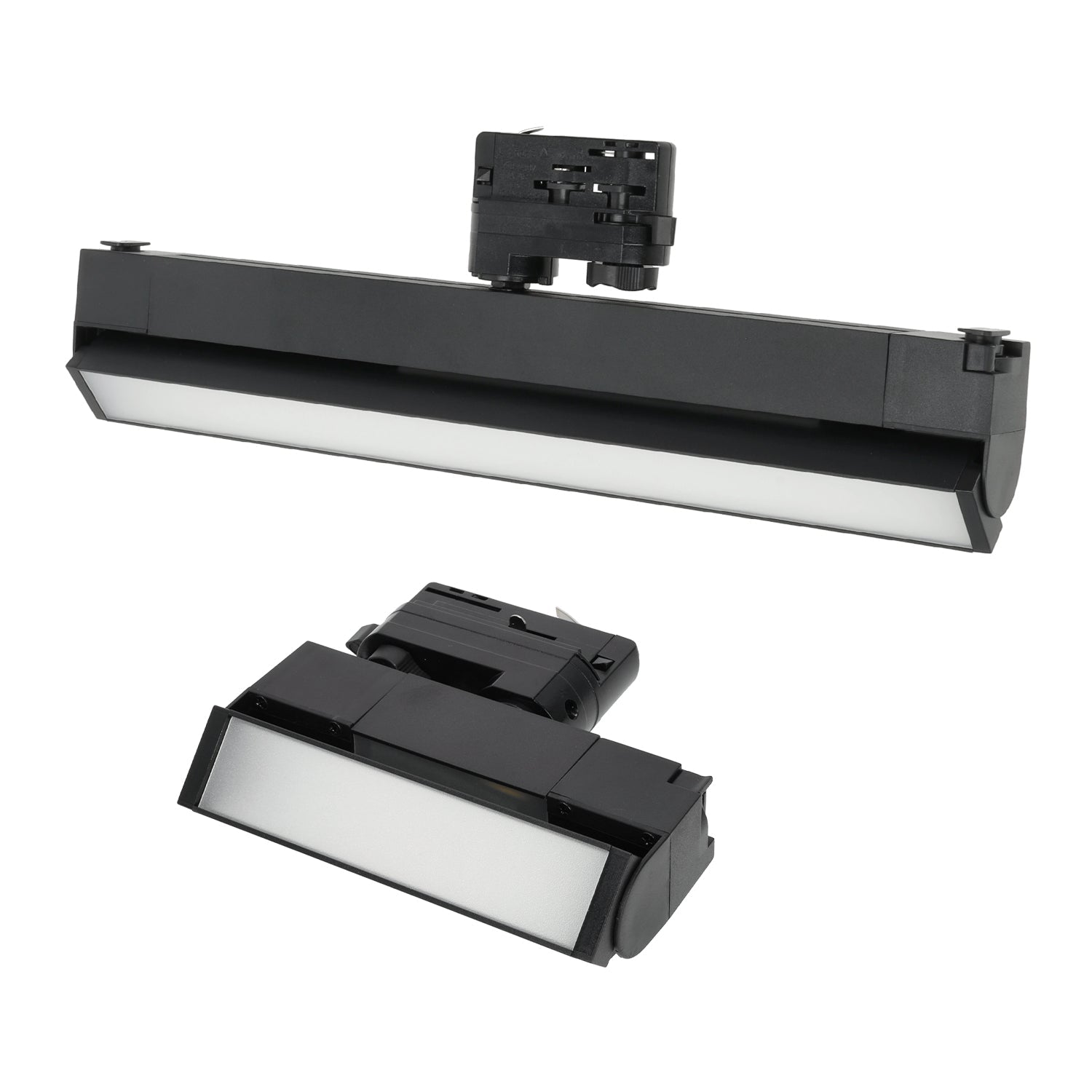 Zestaw szynowy 3 fazowy szyna 2m+2m, 4x Lampa FLEX 36W, 2 lampy flex 12W, łącznik L CZARNY komplet - LAITICA