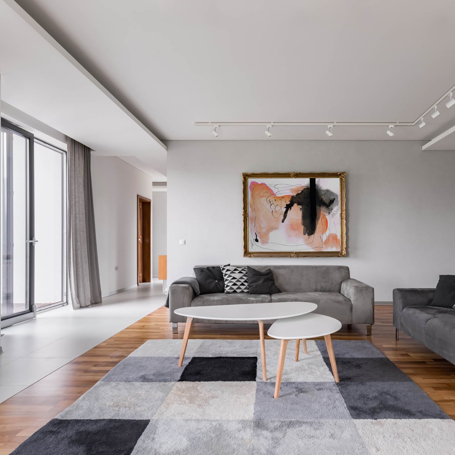 Zestaw szynowy 3 fazowy szyna 2m+2m, 8x Lampa, łącznik L BIAŁY komplet - LAITICA