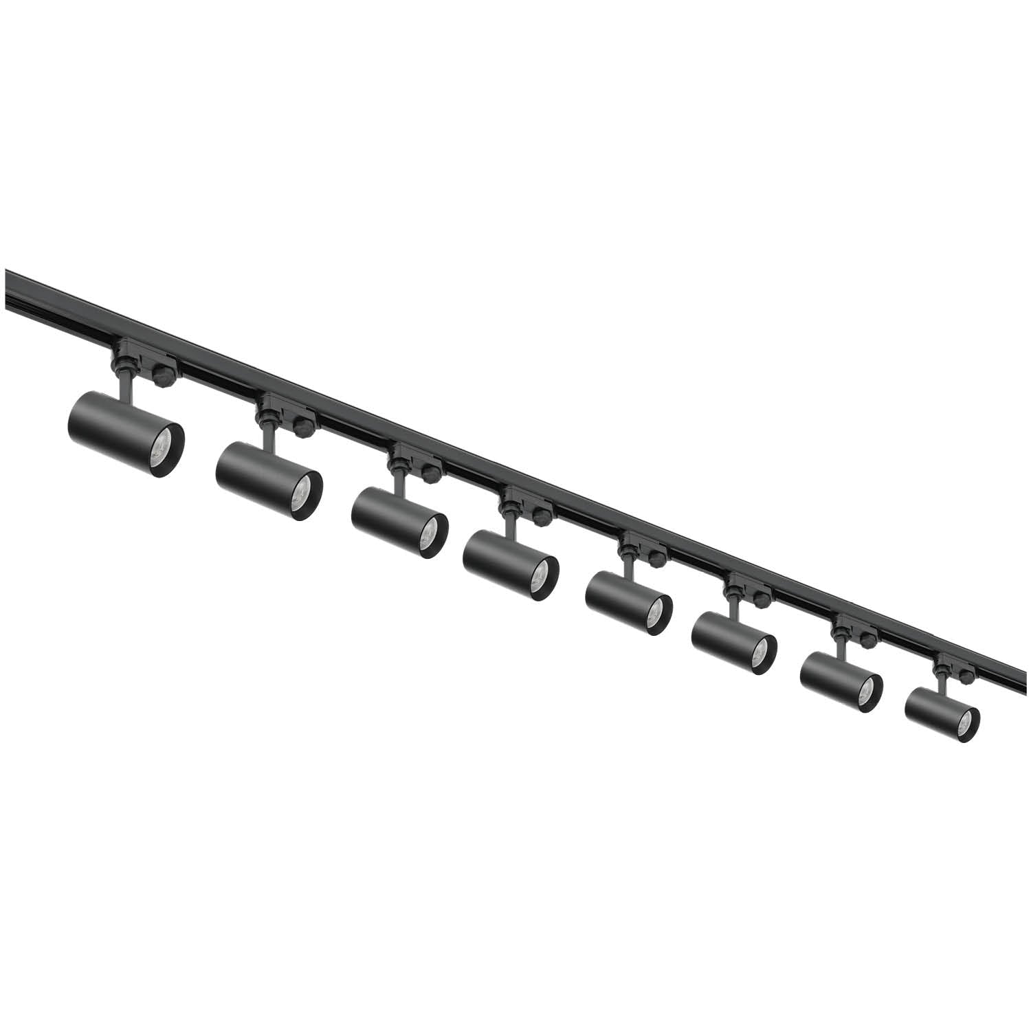Zestaw szynowy 3 fazowy szyna 2m+2m, 8x Lampa, łącznik prosty CZARNY - LAITICA