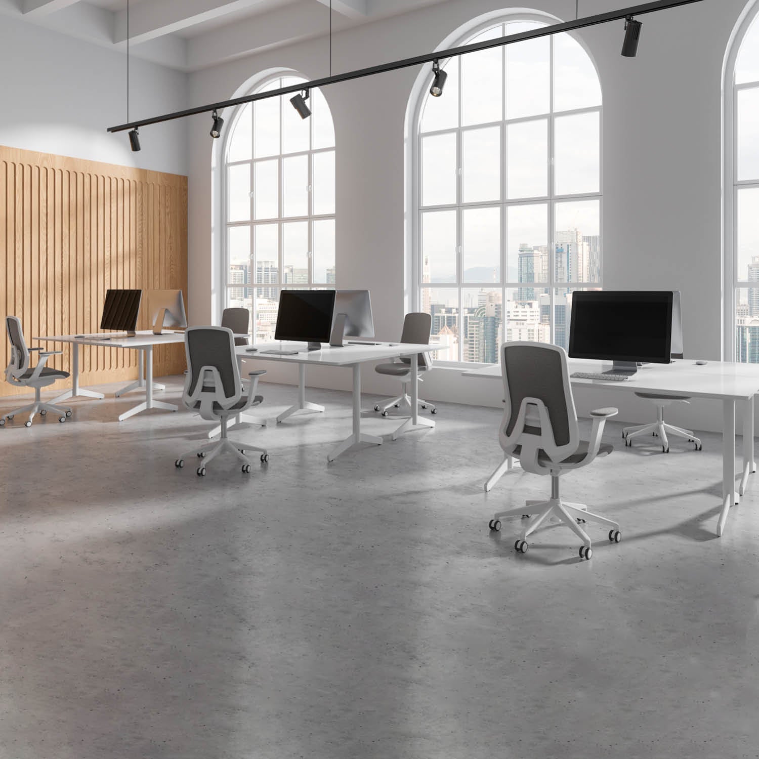 Zestaw szynowy 3 fazowy szyna 2m+2m, 8x Lampa, łącznik prosty CZARNY - LAITICA