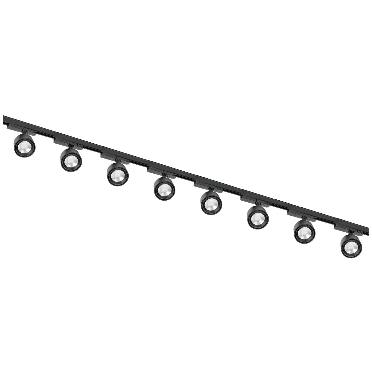 Zestaw szynowy 3 fazowy szyna 2m+2m, 8x LED 10W, łącznik prosty CZARNY - LAITICA