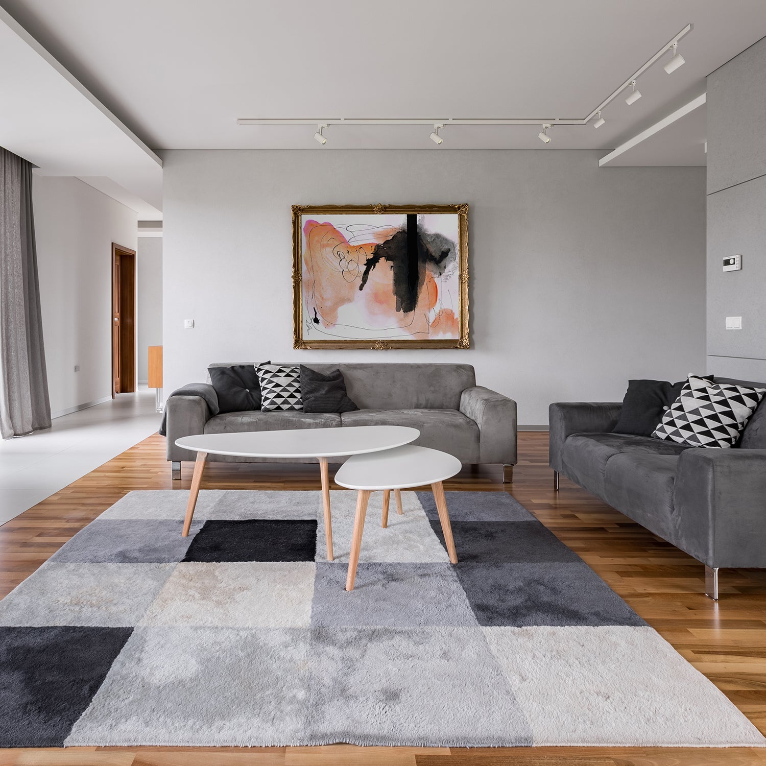 Zestaw szynowy 3 fazowy szyna 2m+2m, L prawy, 6x Lampa, 2x zaślepka BIAŁY - LAITICA