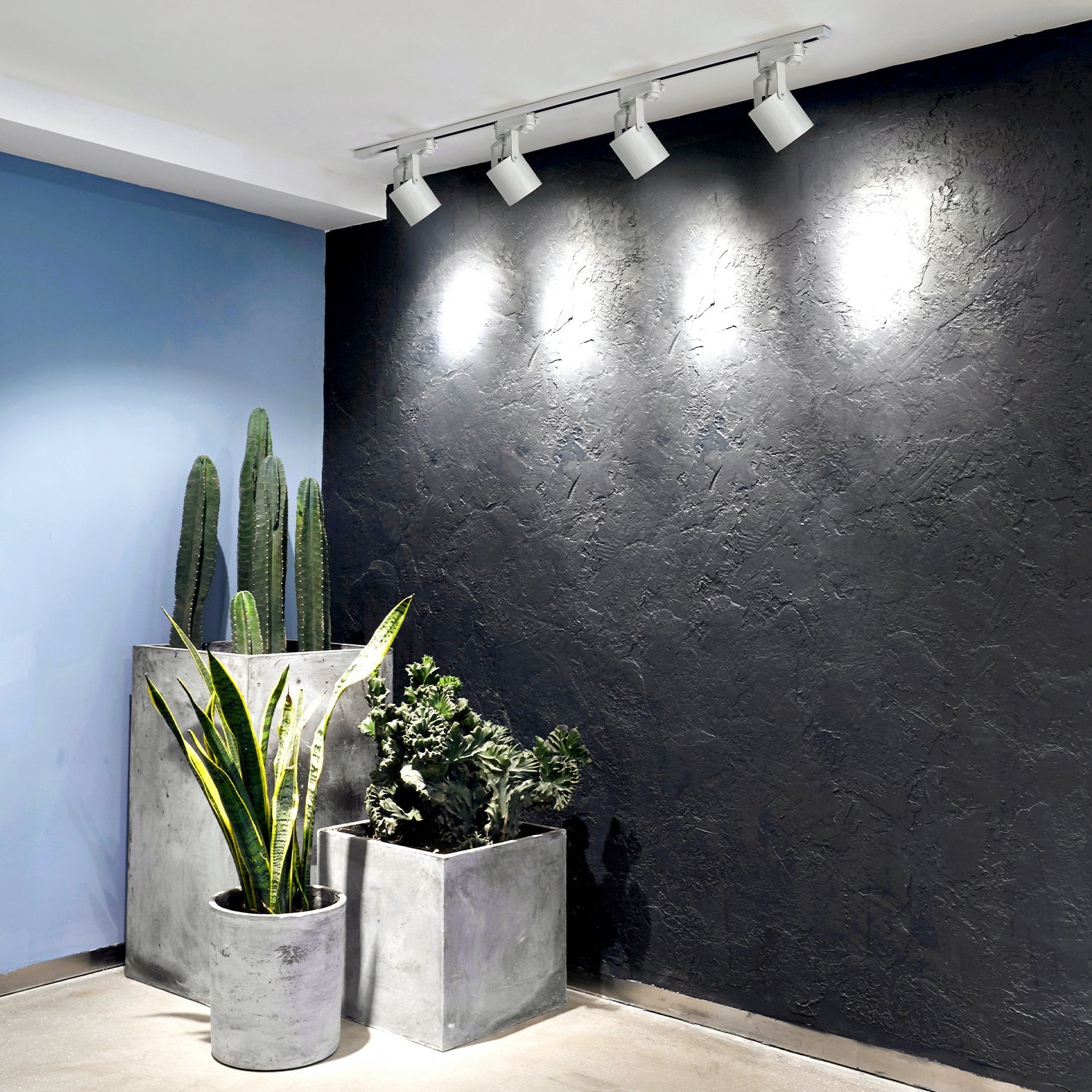 Zestaw Szynowy Biały 3 fazowy 4x Reflektor na GU10 + Szyna 1m Komplet - LAITICA