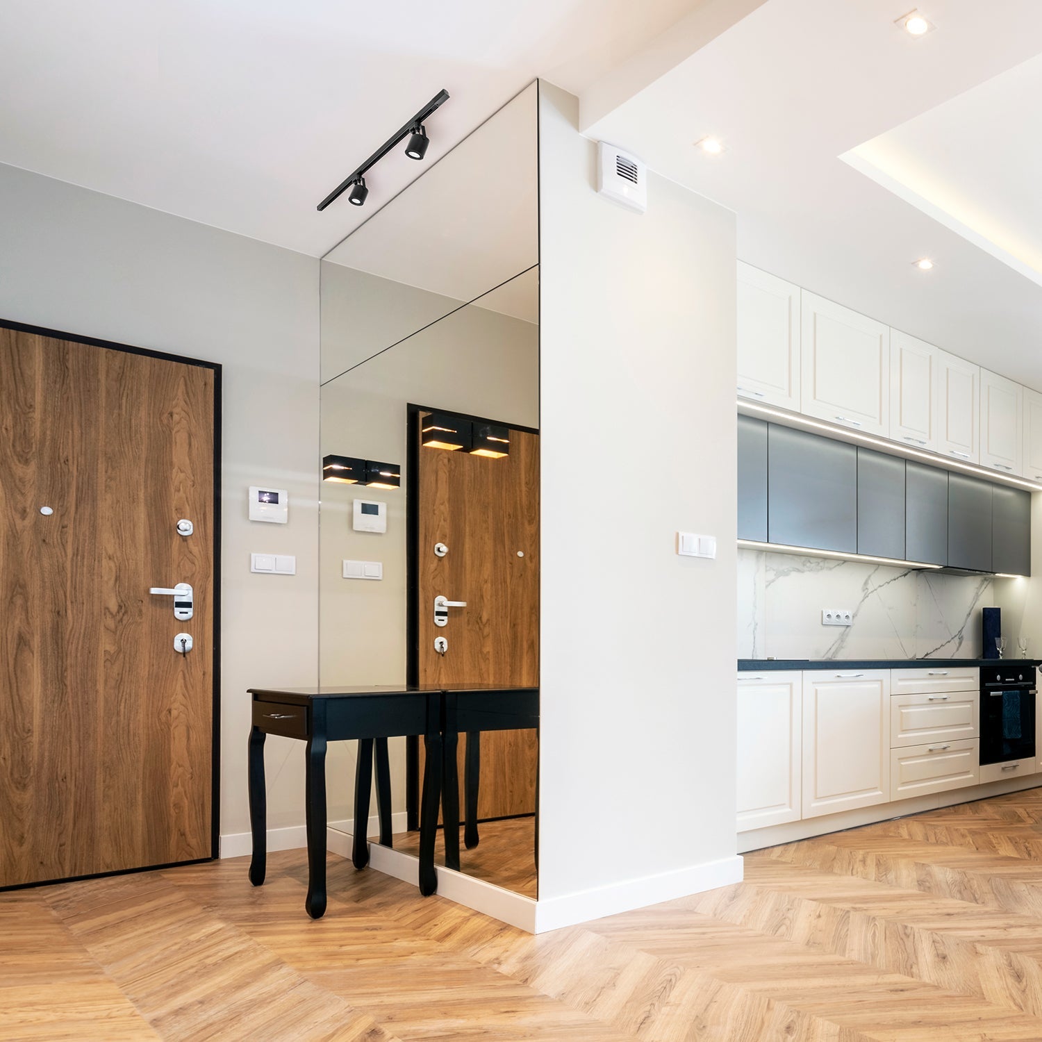 Zestaw Szynowy Czarny 3 fazowy 2x Reflektor na GU10 + Szyna 1m Komplet - LAITICA