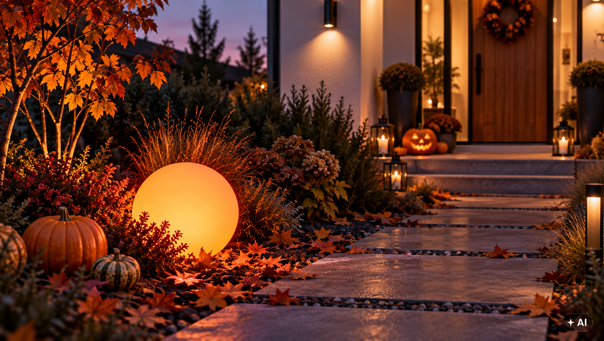 2x Kula LED Halloween 30 i 40 cm RGB Solarna USB Pilot Dekoracja Ogrodowa