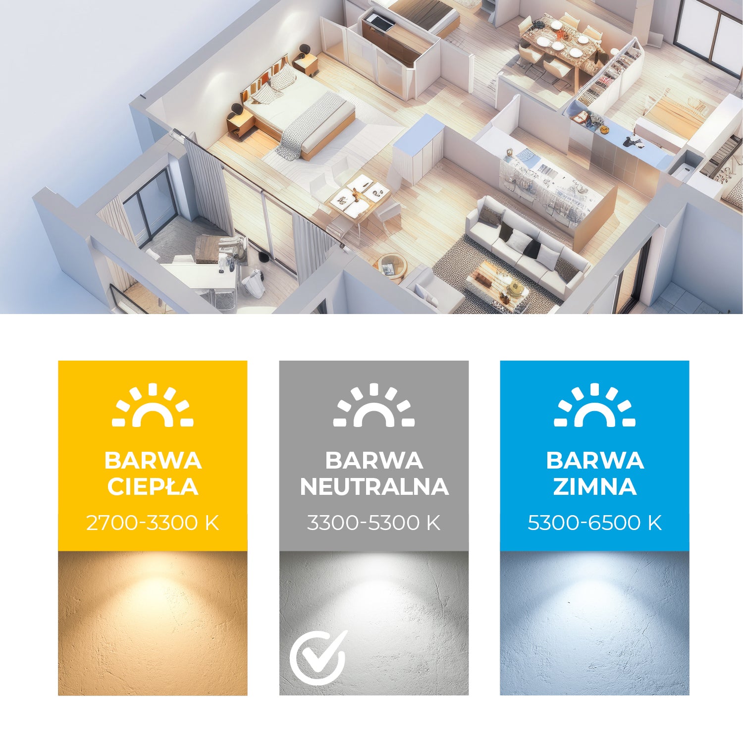 Żarówka LED GU10 5W  barwa neutralna BIAŁA 4000K LLS