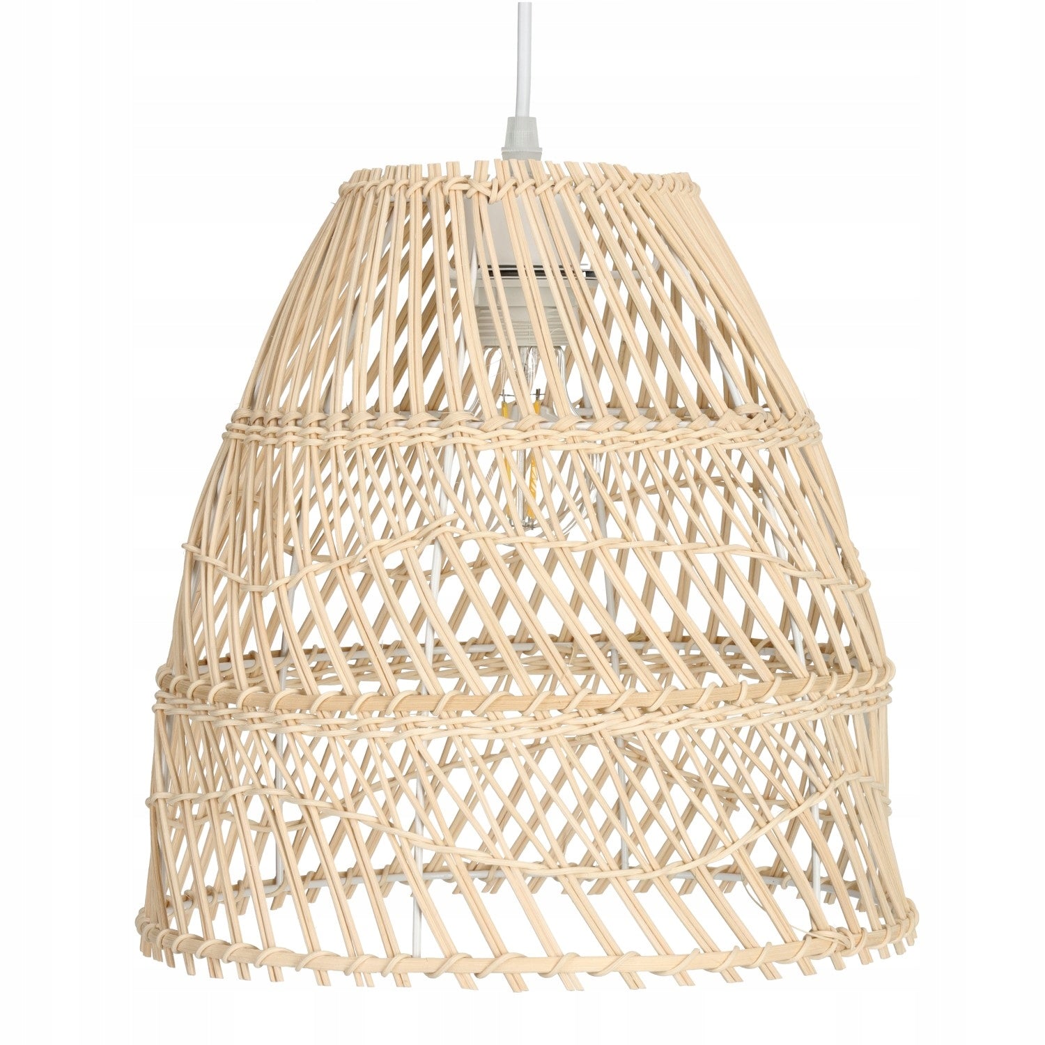 Lampa Rattanowa BOHO Wisząca Sufitowa na E27 do Salonu Odcienie beżu