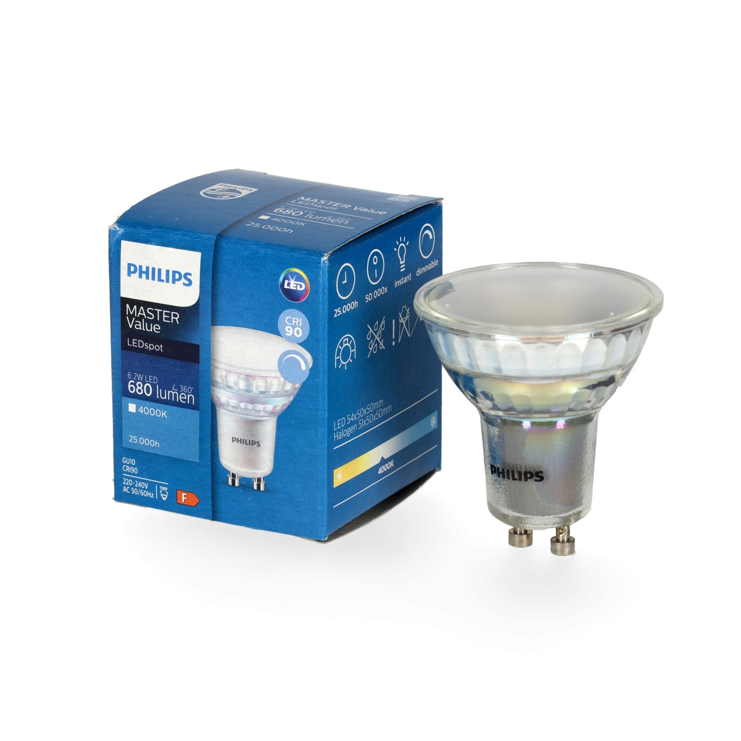 Żarówka LED PHILIPS GU10 barwa neutralna 4000K 6,2W ściemnialna 680lm