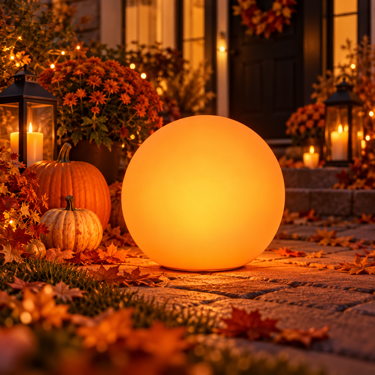 Kula LED Halloween 30 cm solarna RGB USB pilot lampa ogrodowa dekoracja