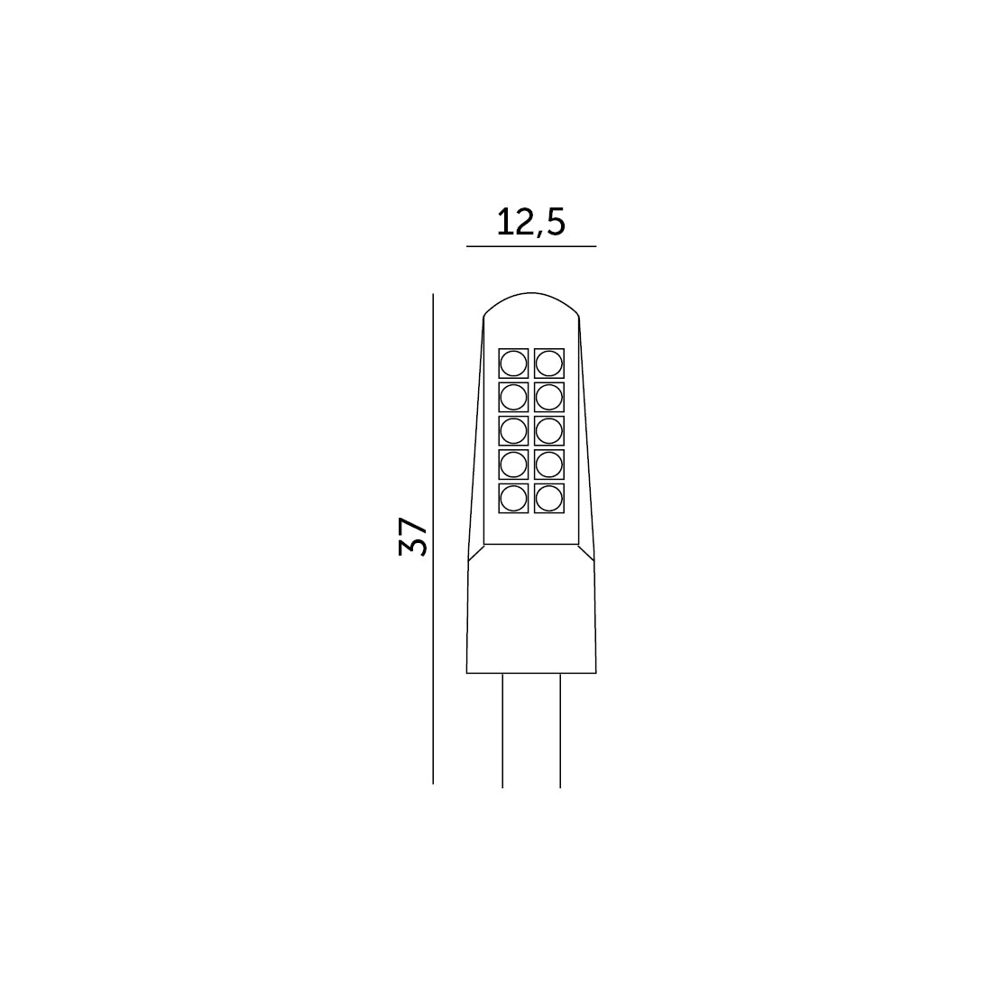 Żarówka LED G4 2W barwa neutralna biała 4000K 230lm wymiary