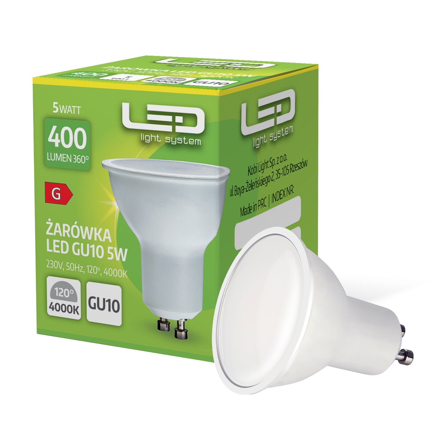 Zestaw 10x Żarówka LED GU10 5W barwa Neutralna Biała 4000K LLS