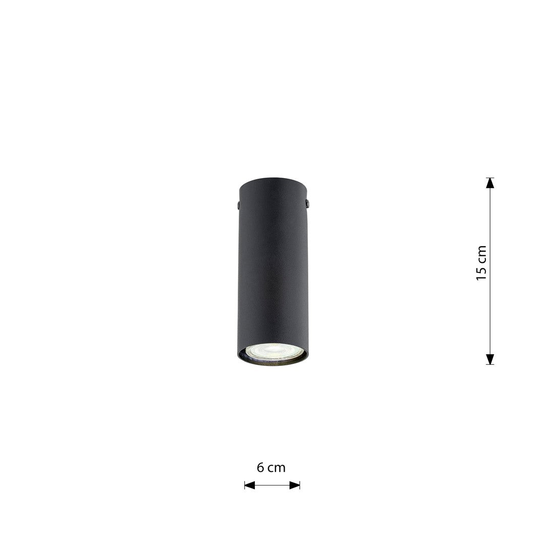 Lampa sufitowa TECNO 1S BLACK nowoczesna, spot, czarna