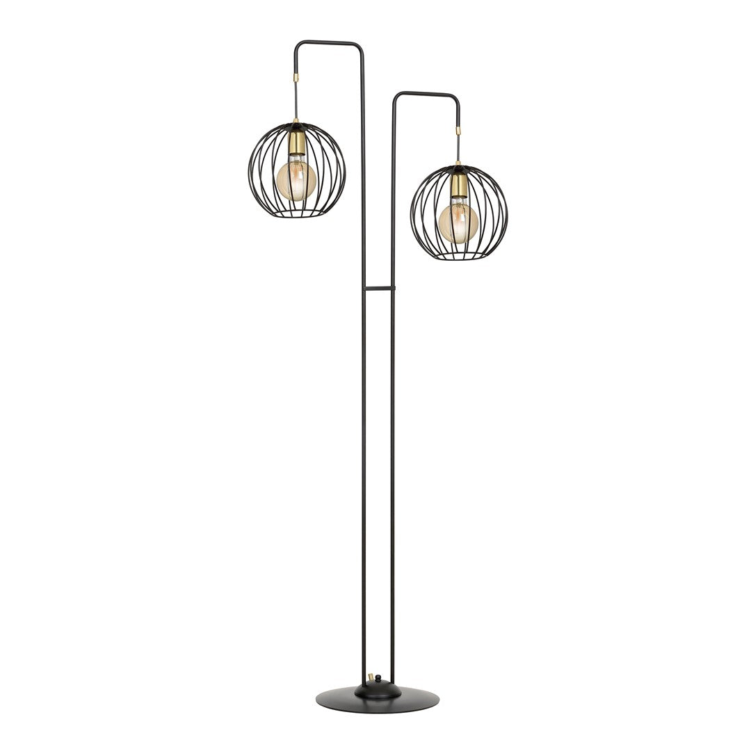 Lampa podłogowa ALBIO LP2 BLACK nowoczesna loft czarno/złota